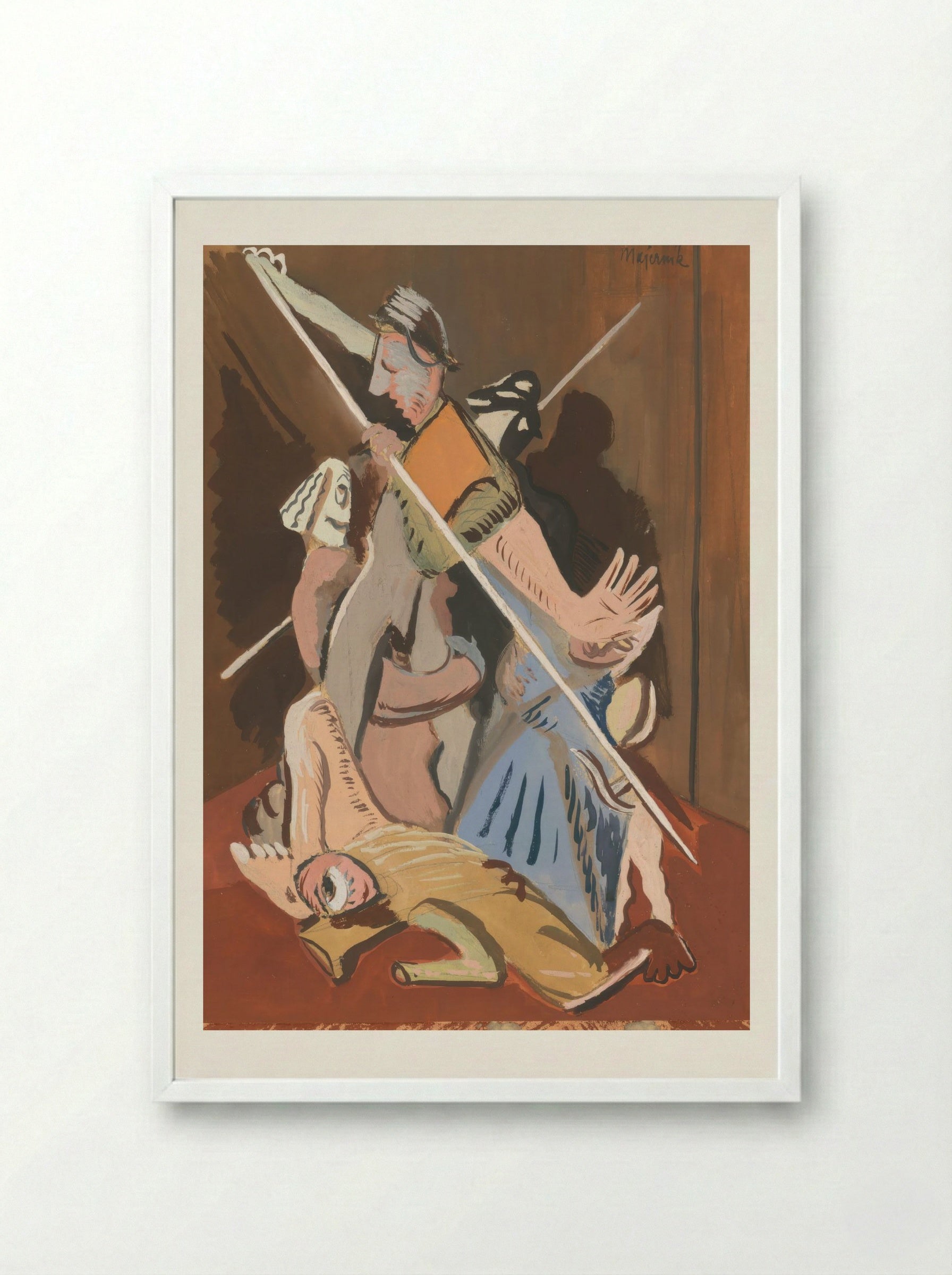 St Sebastian - Cyprián Majerník - Framed Print White