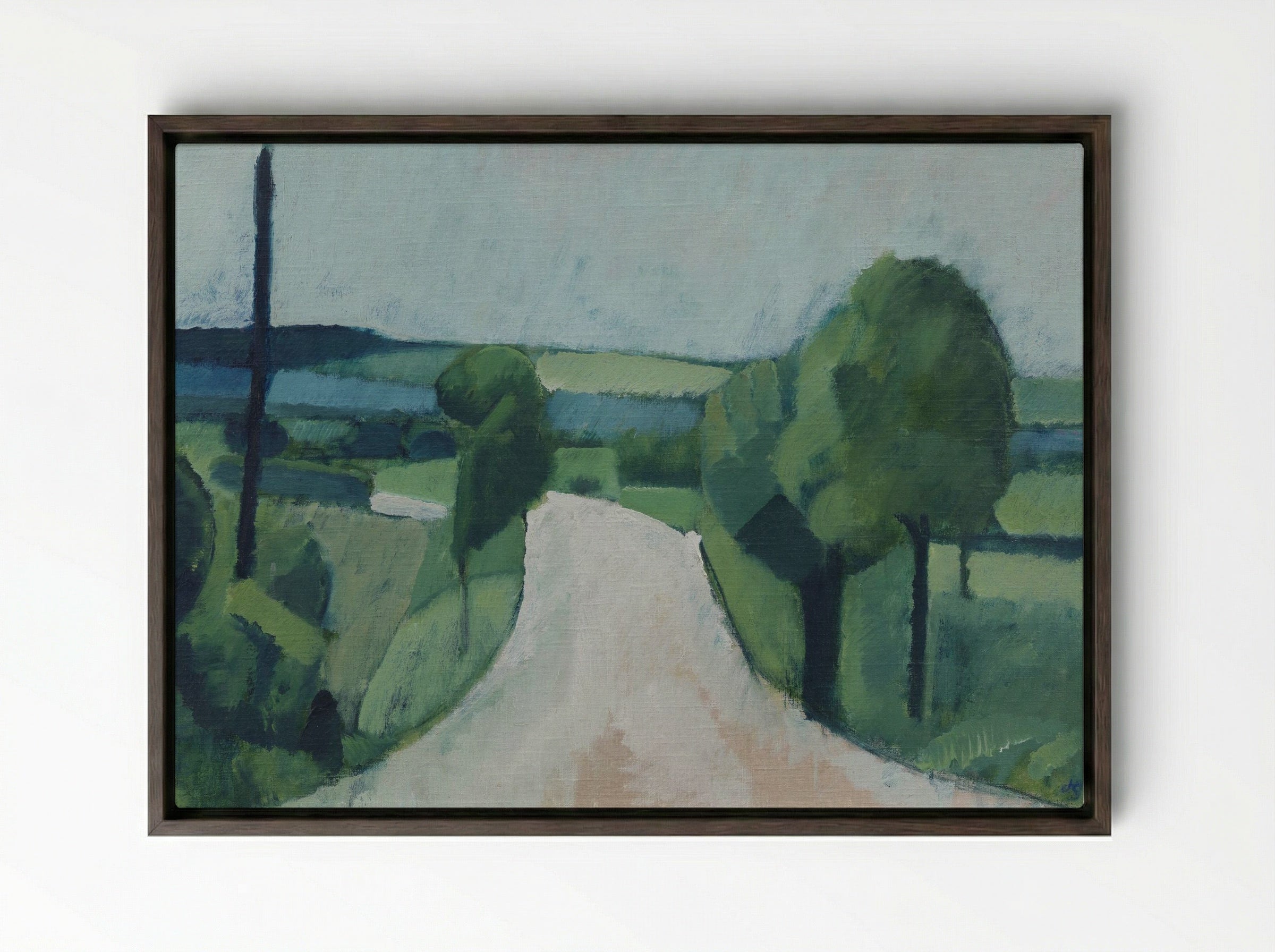 Road near Fåborg on Funen - Harald Giersing - Framed Canvas Dark Wood