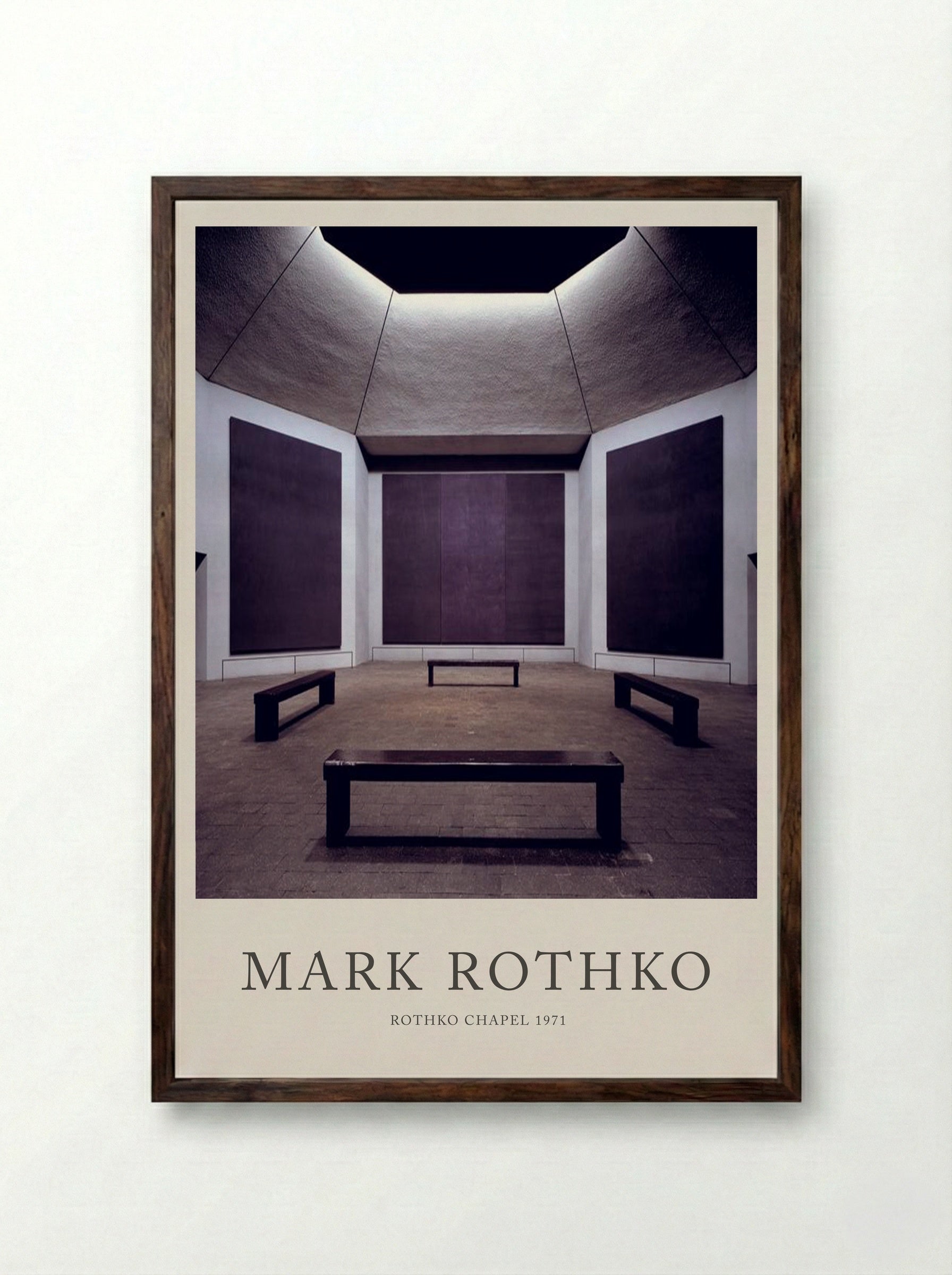 Rothko Chapel Interior - Mark Rothko - Framed Print Dark Wood