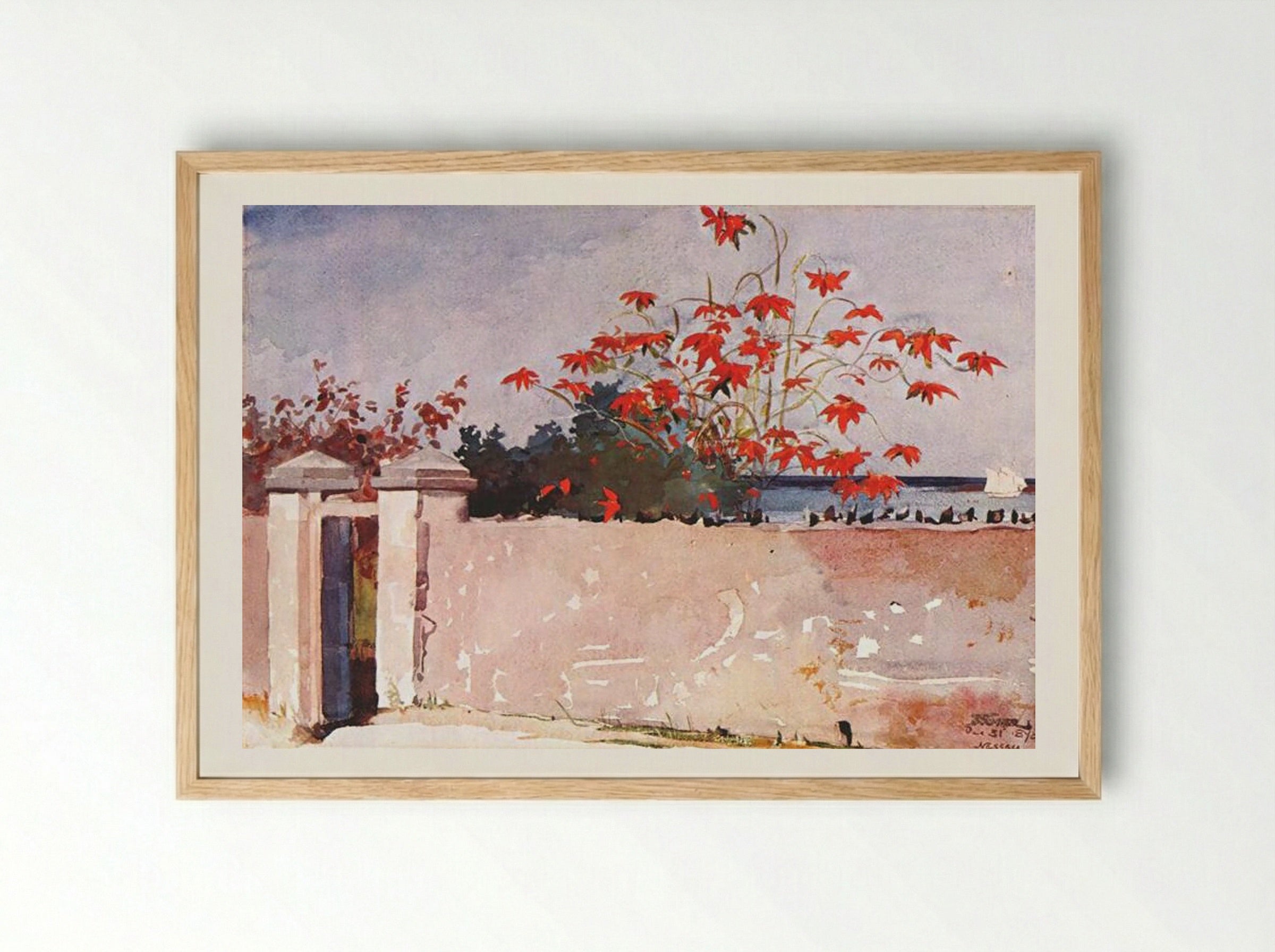 A Wall, Nassau - Winslow Homer - Framed Print Wood