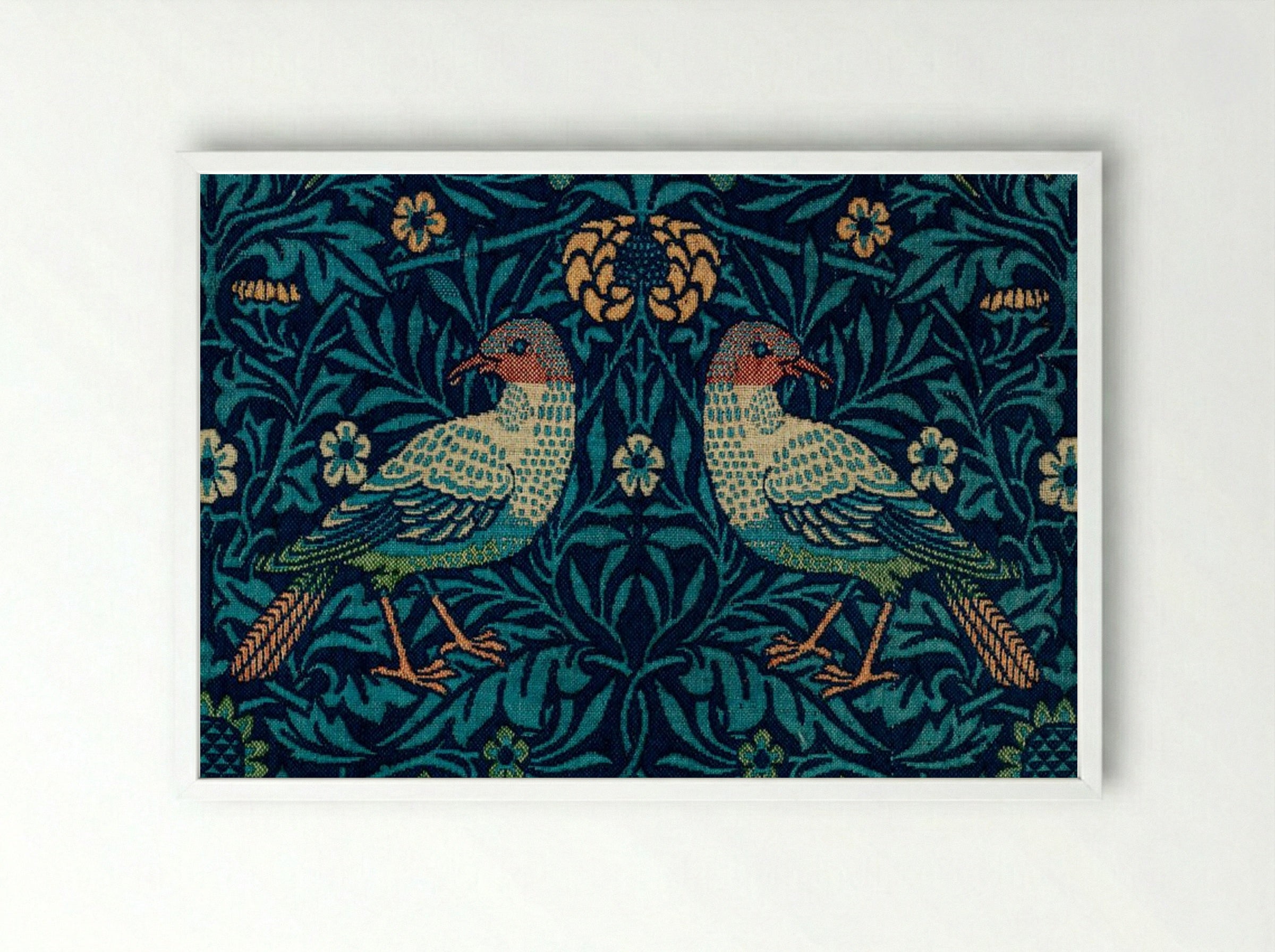 Bird - William Morris - Framed Print White