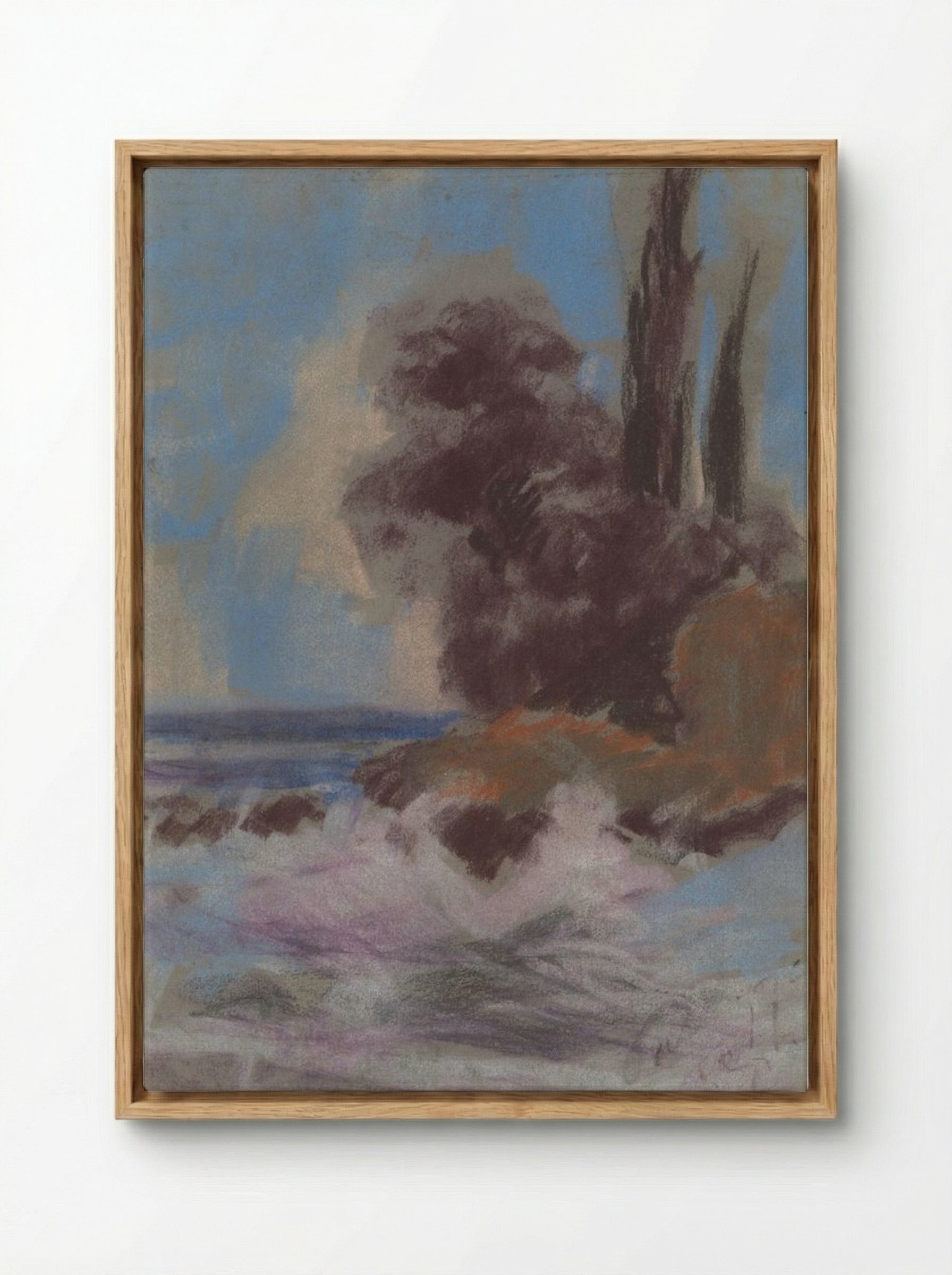 Winter River Landscape - Zolo Palugyay - Framed Canvas Wood