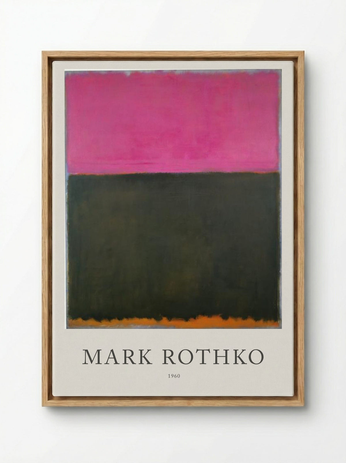 Untitled (Pink over Dark Green) - Mark Rothko - Framed Canvas Wood