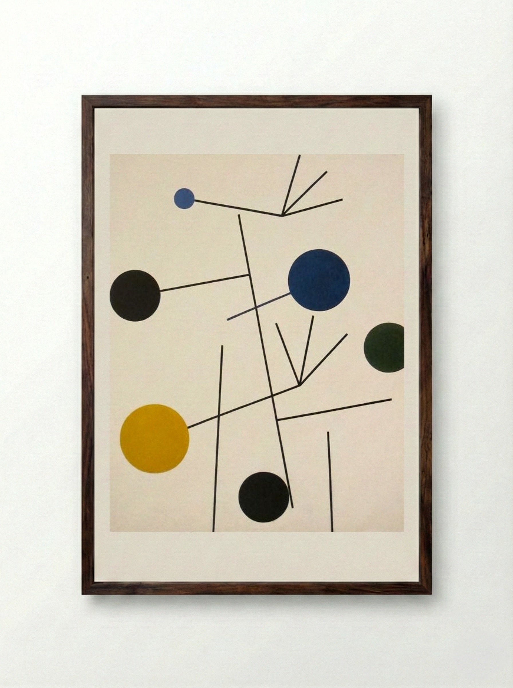 Rising, Falling, Flying - Sophie Taeuber-Arp - Framed Print Dark Wood