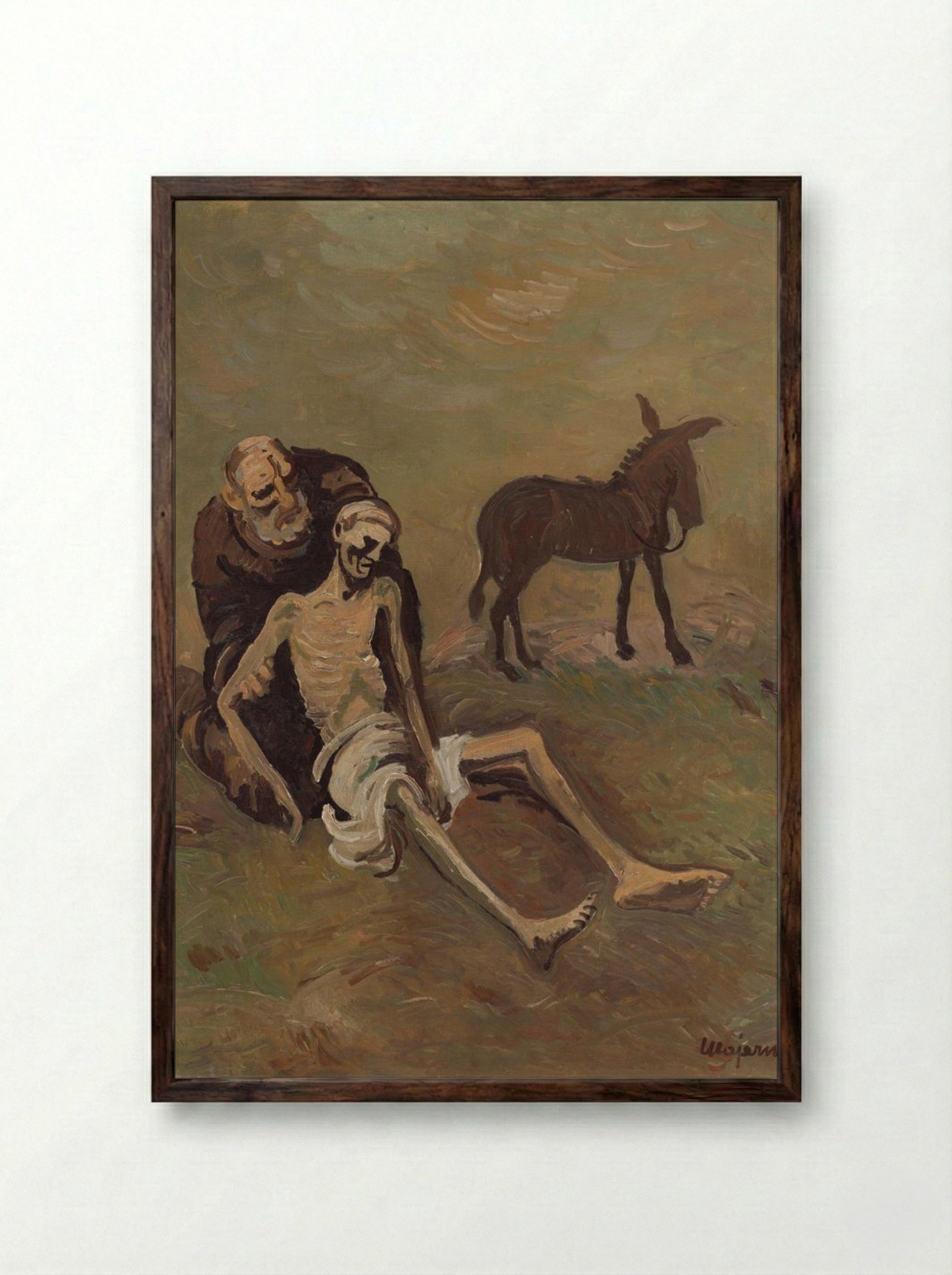 The Good Samaritan - Cyprián Majerník - Framed Print Dark Wood