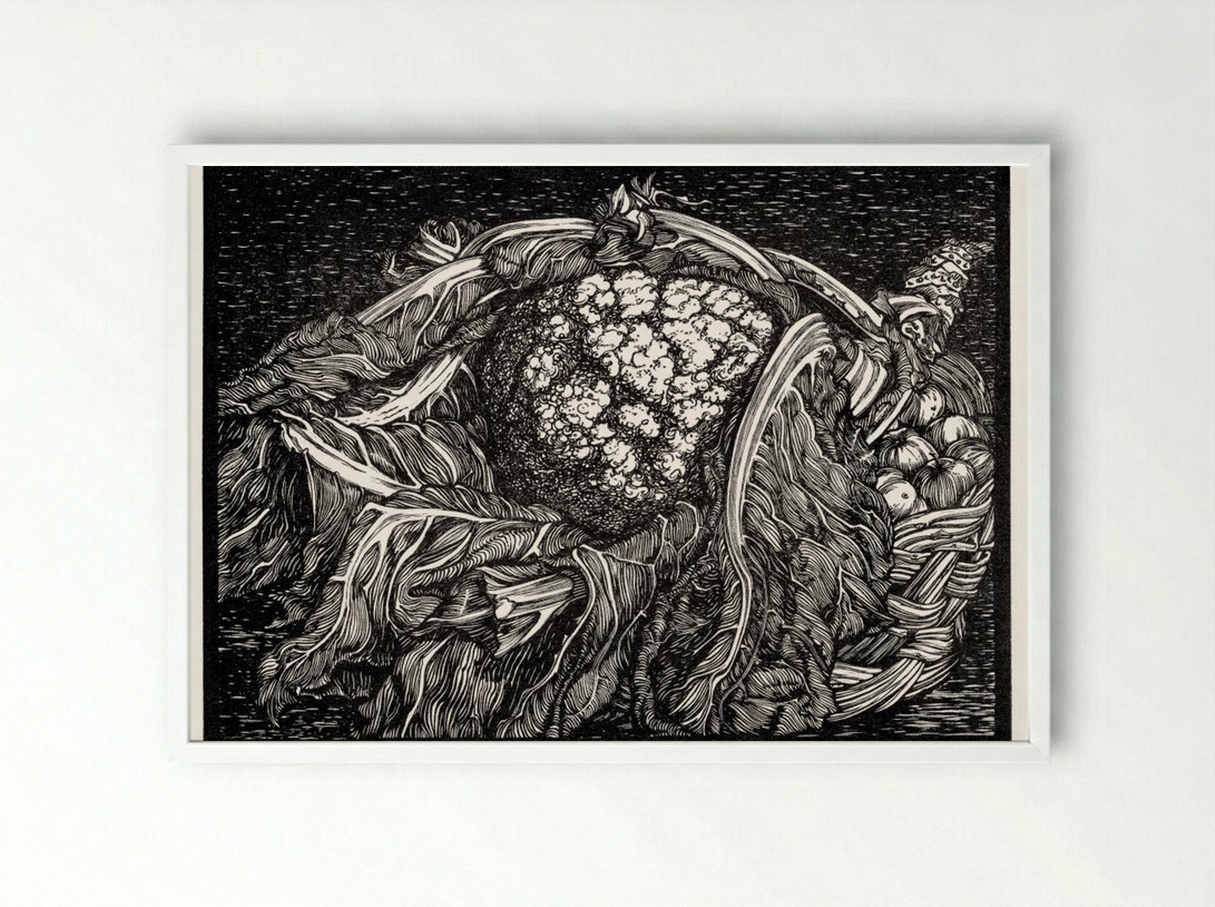 Cauliflower - Julie de Graag - Framed Print White