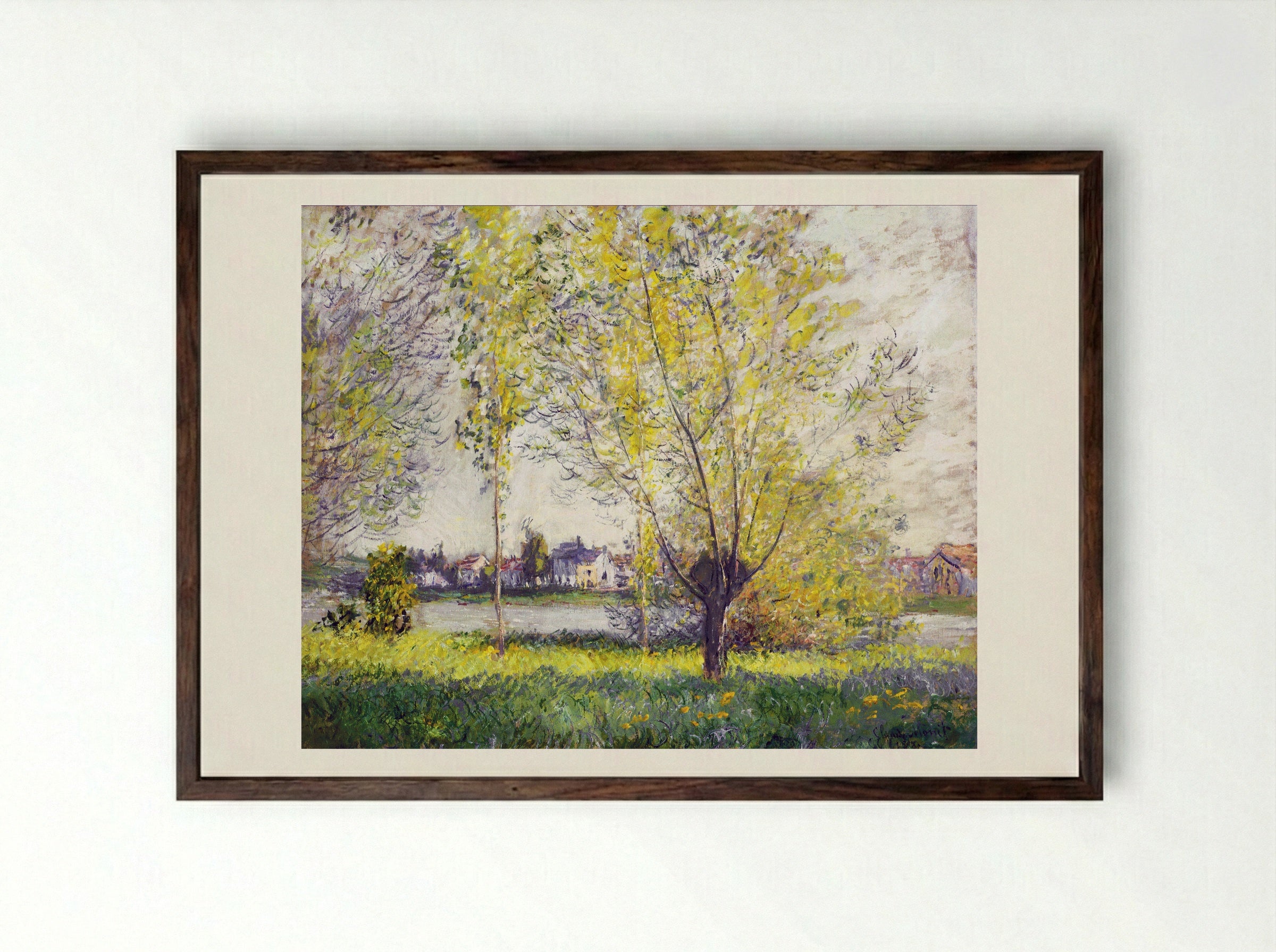 The Willows - Claude Monet - Framed Print Dark Wood