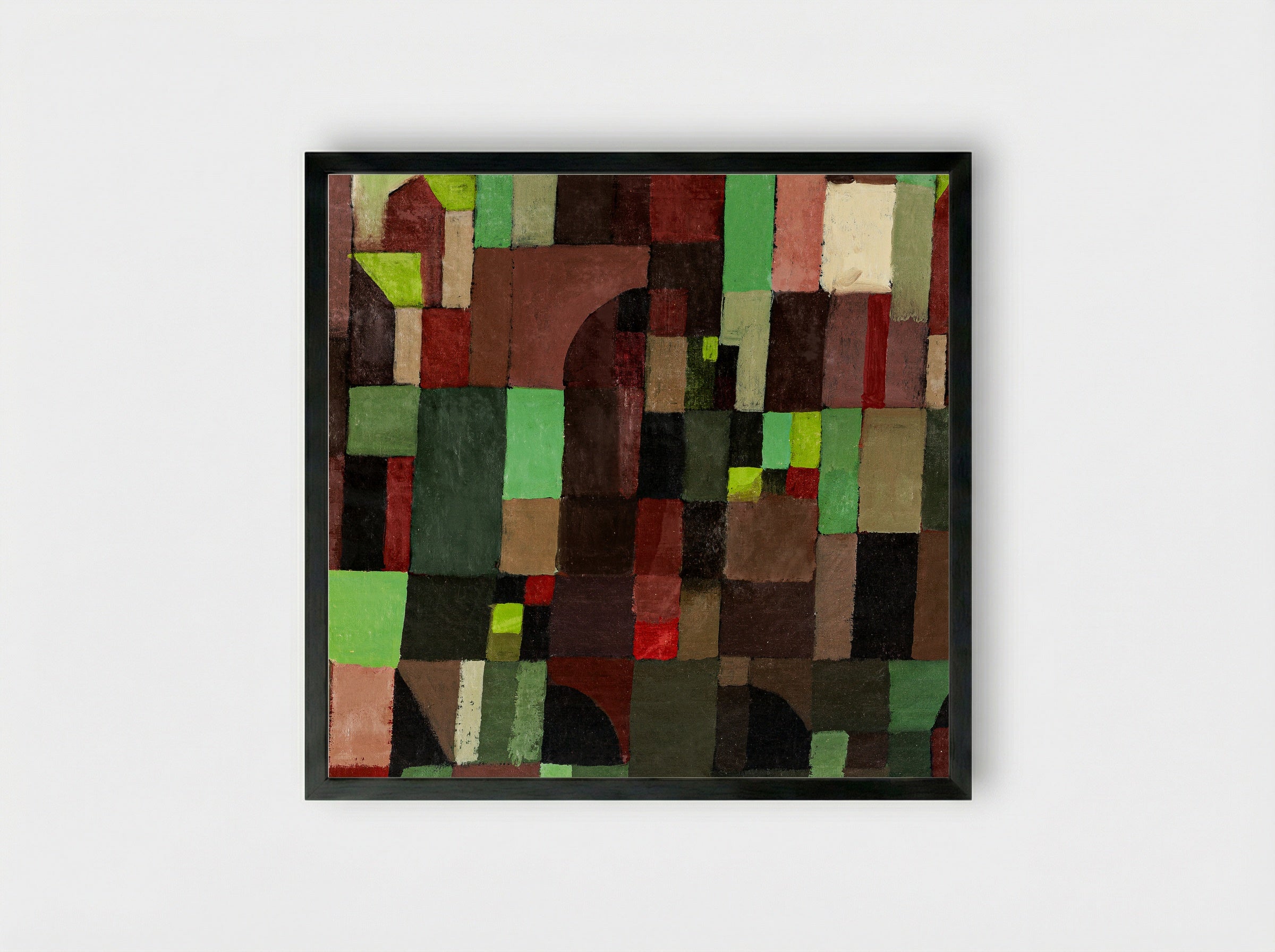 Red and Green Architecture - Paul Klee - Framed Print Black