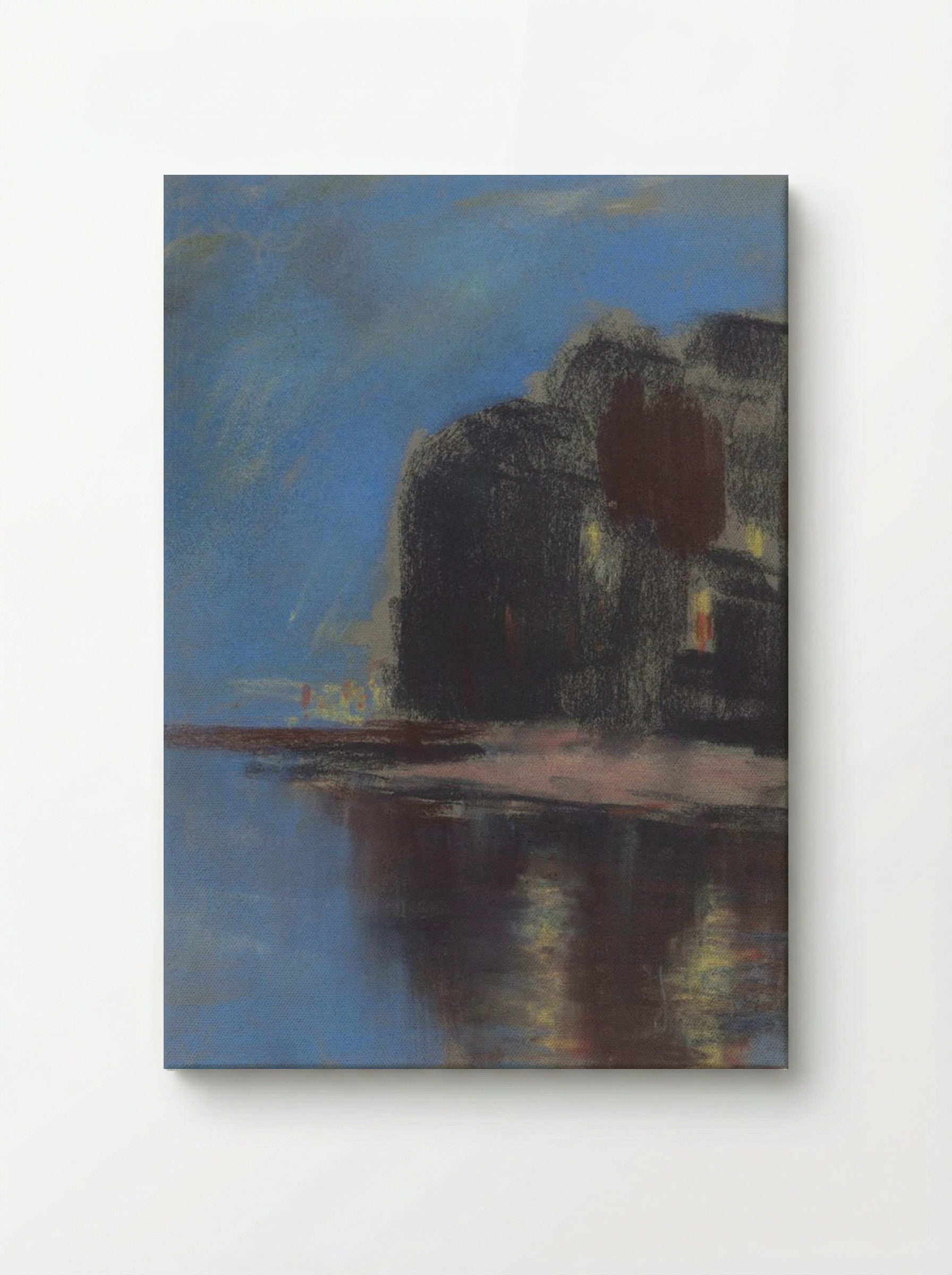 Blue Lake Under Black Rock - Zolo Palugyay - Canvas