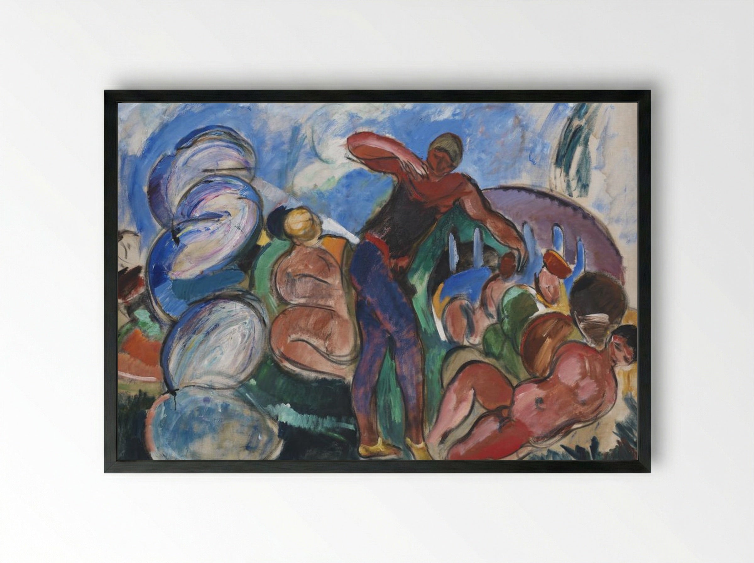 Composition with Figures - Jens Adolf Jerichau - Framed Print Black