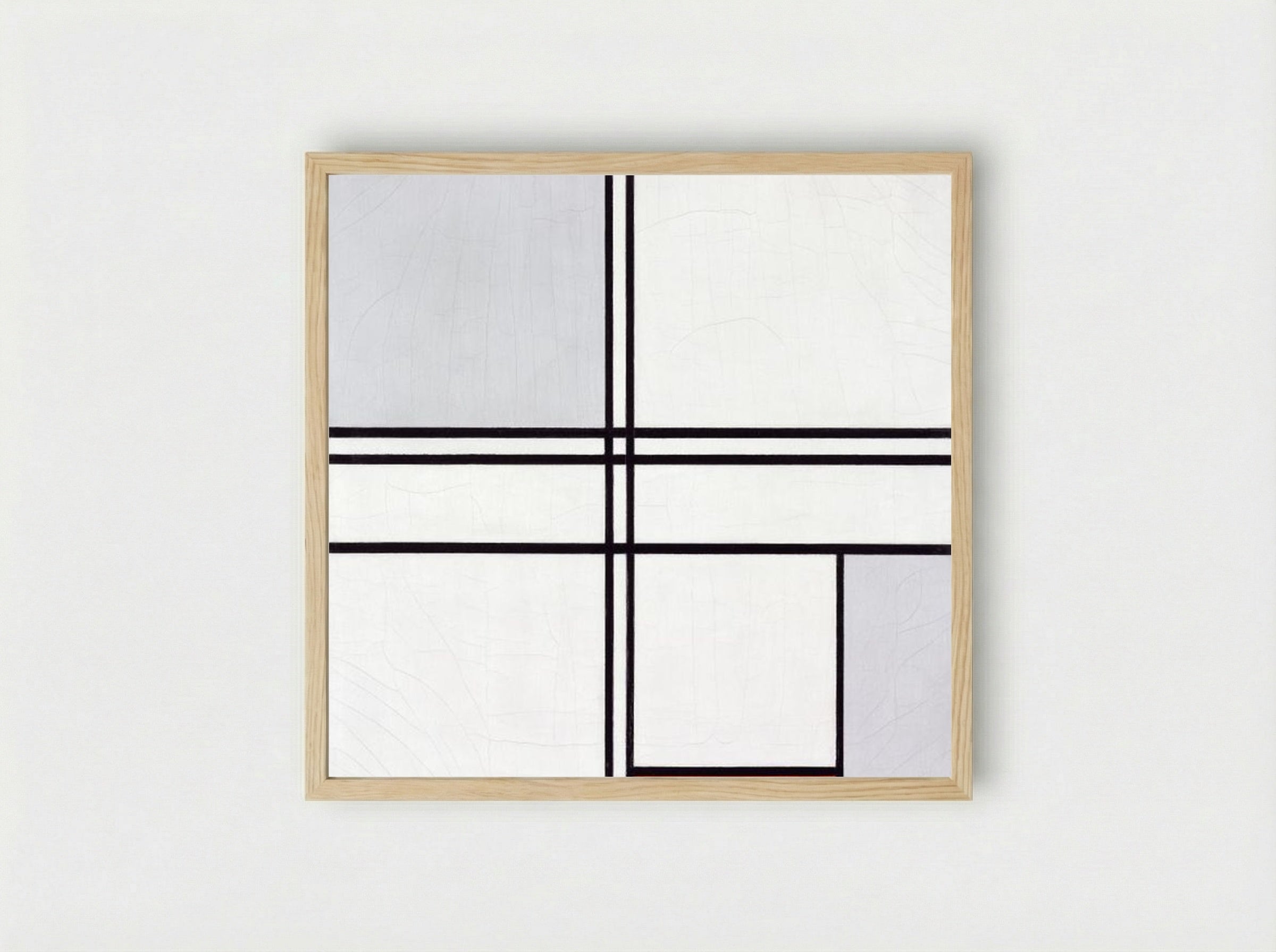 Composition No. 1, Grey-Red - Piet Mondrian - Framed Print Wood