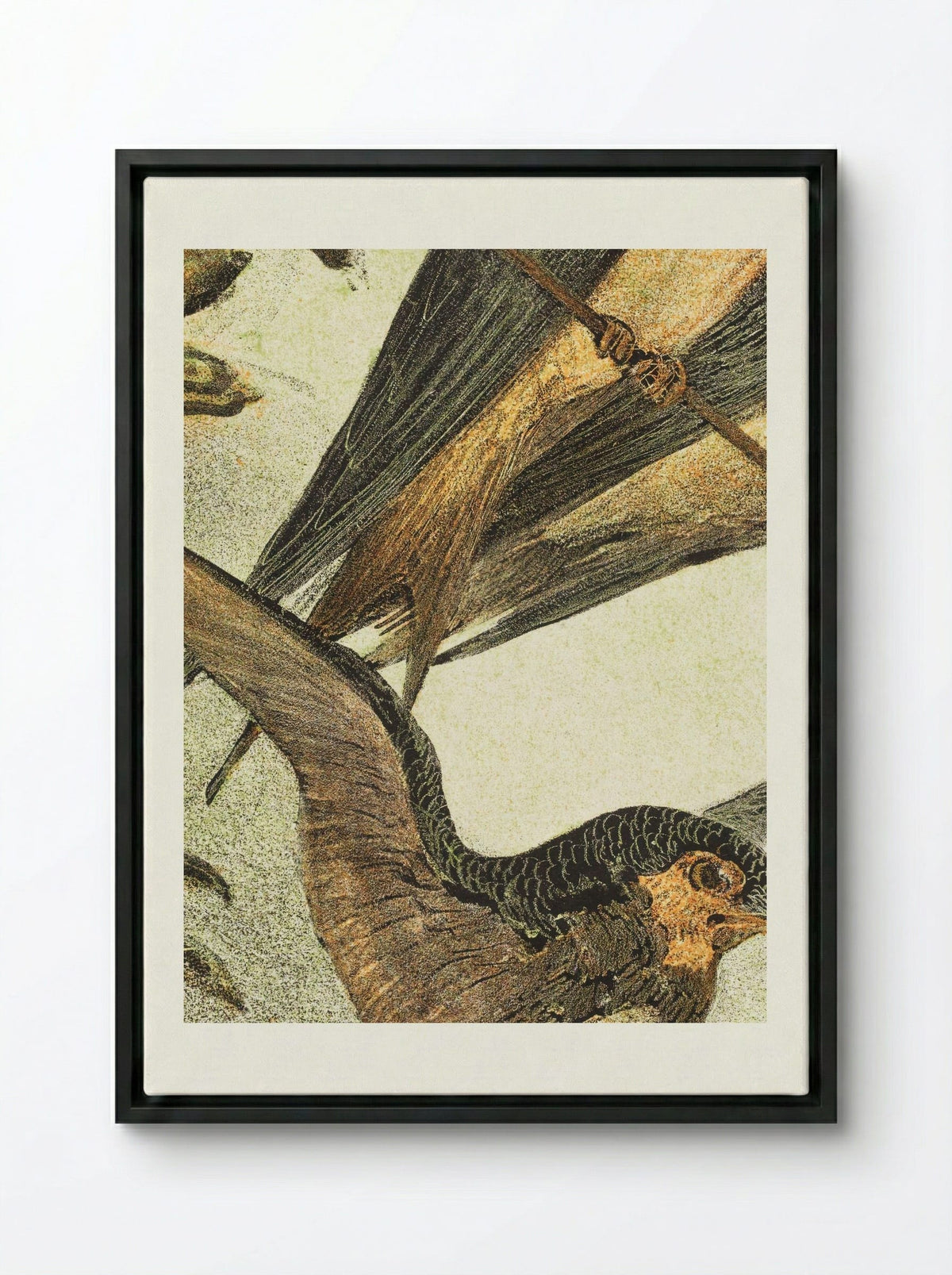 Drie zwaluwen (Three Swallows) - Theo van Hoytema - Framed Canvas Black