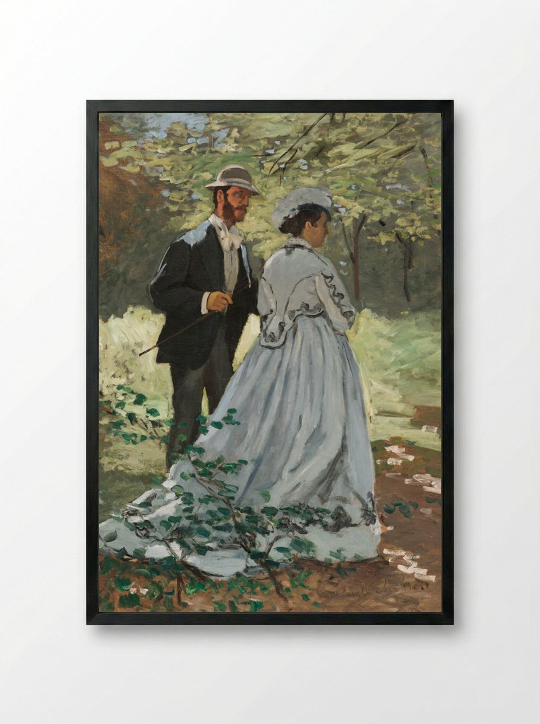 Bazille and Camille - Claude Monet - Framed Print Black