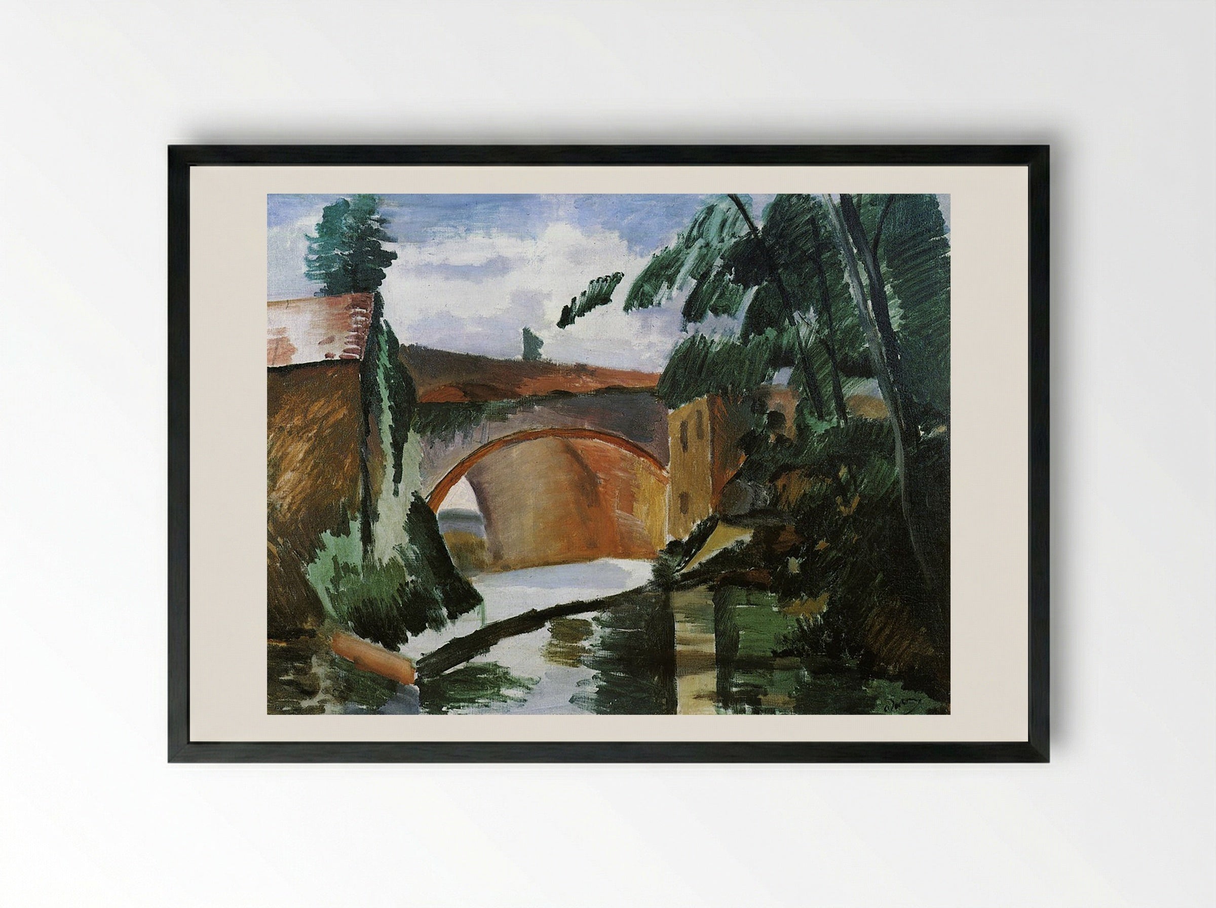 The Bridge at Maincy - Paul Cézanne - Framed Print Black