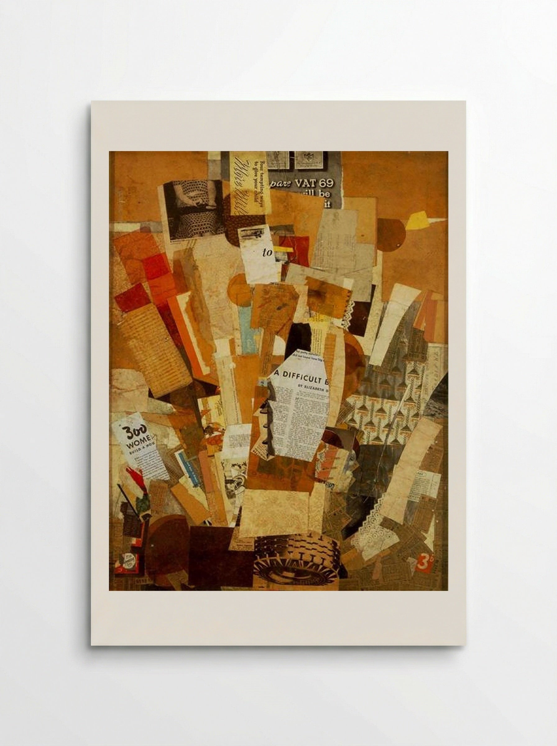 Difficult (Merz Collage) - Kurt Schwitters - Poster