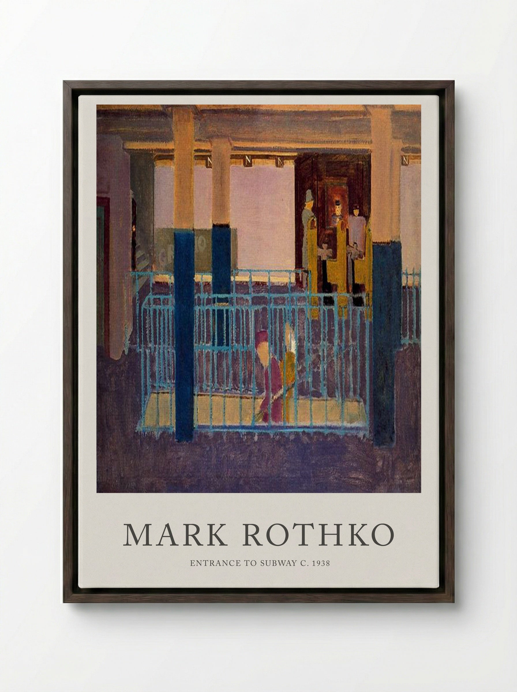 Entrance to Subway - Mark Rothko - Framed Canvas Dark Wood