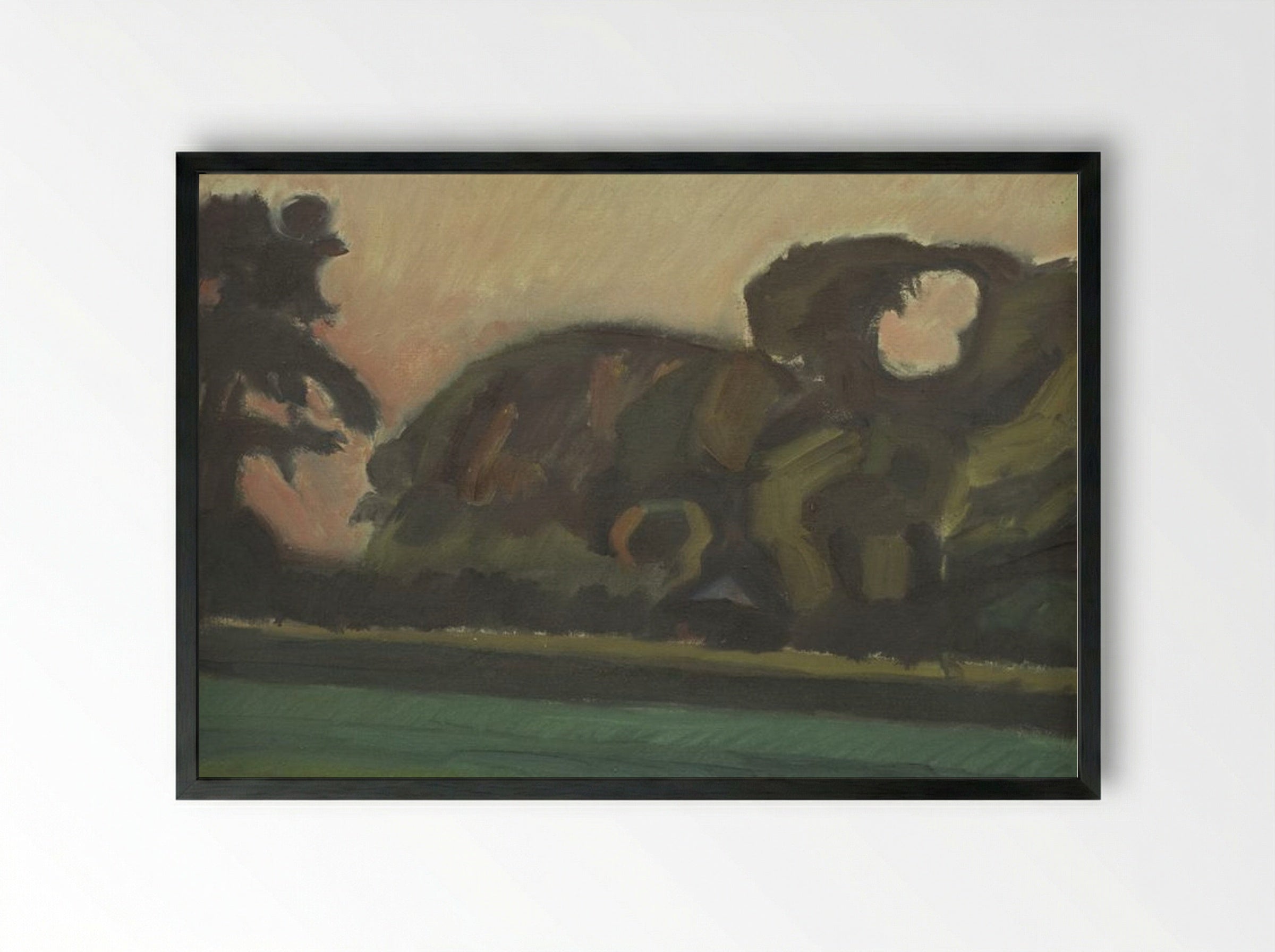 Landscape after Sunset - Harald Giersing - Framed Print Black