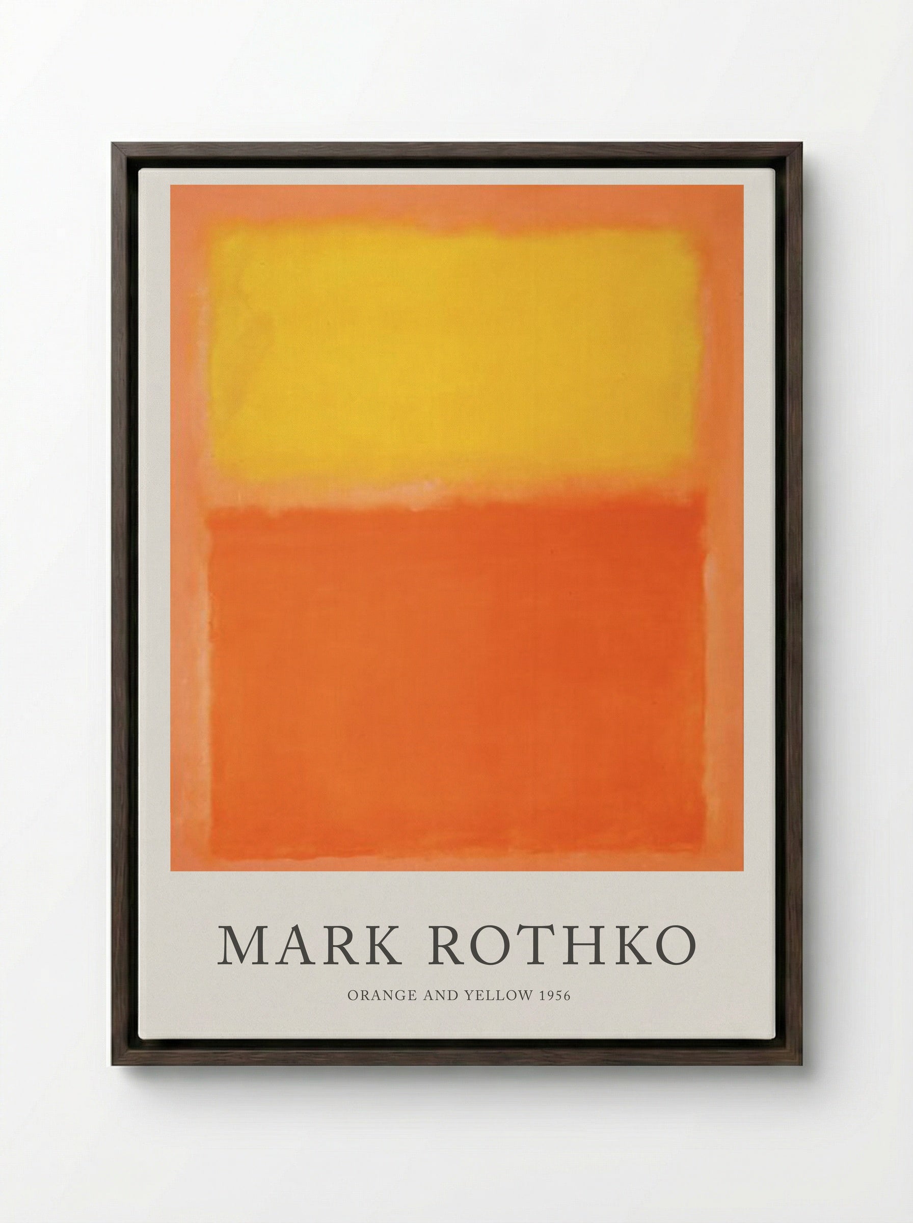 Orange and Yellow - Mark Rothko - Framed Canvas Dark Wood