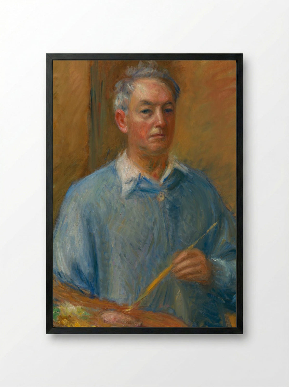 Self-Portrait - William Glackens - Framed Print Black