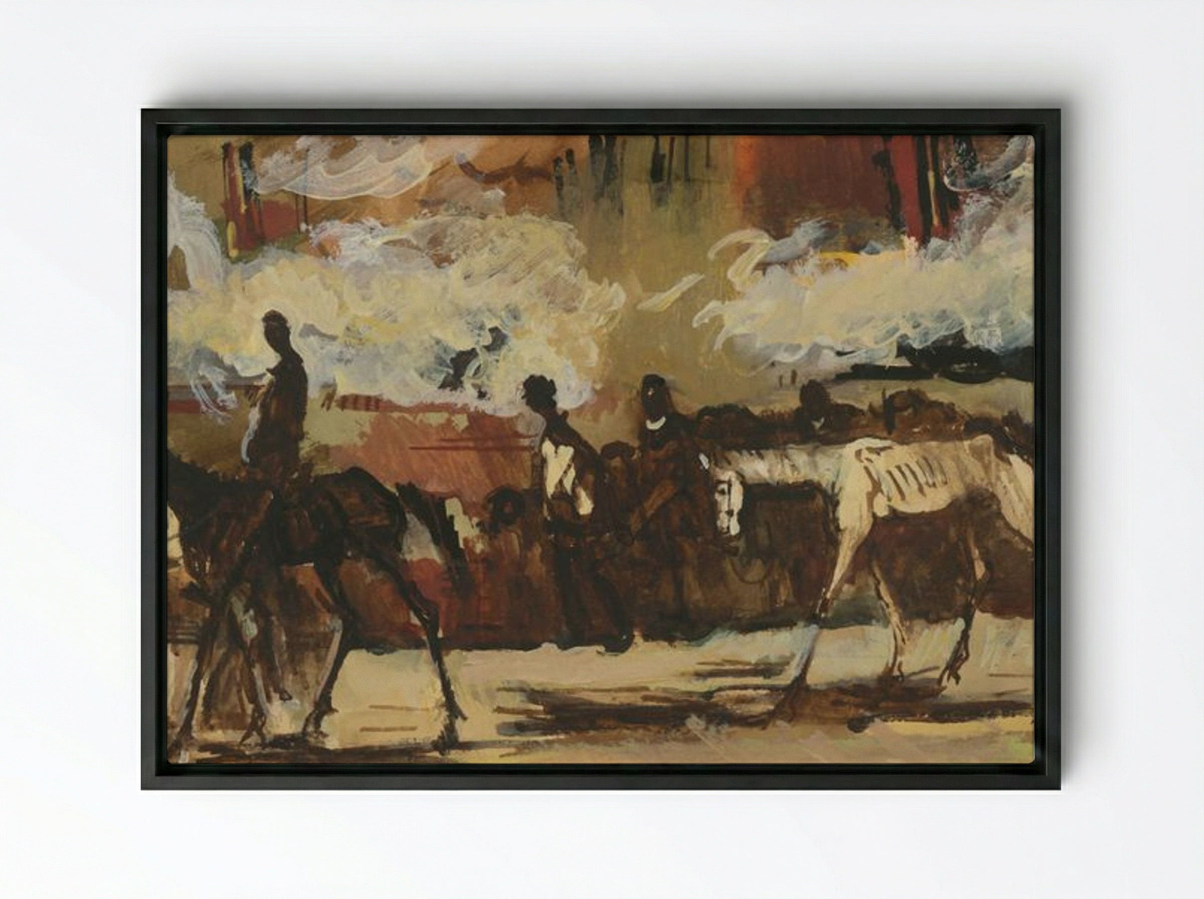 Riders - Cyprián Majerník - Framed Canvas Black