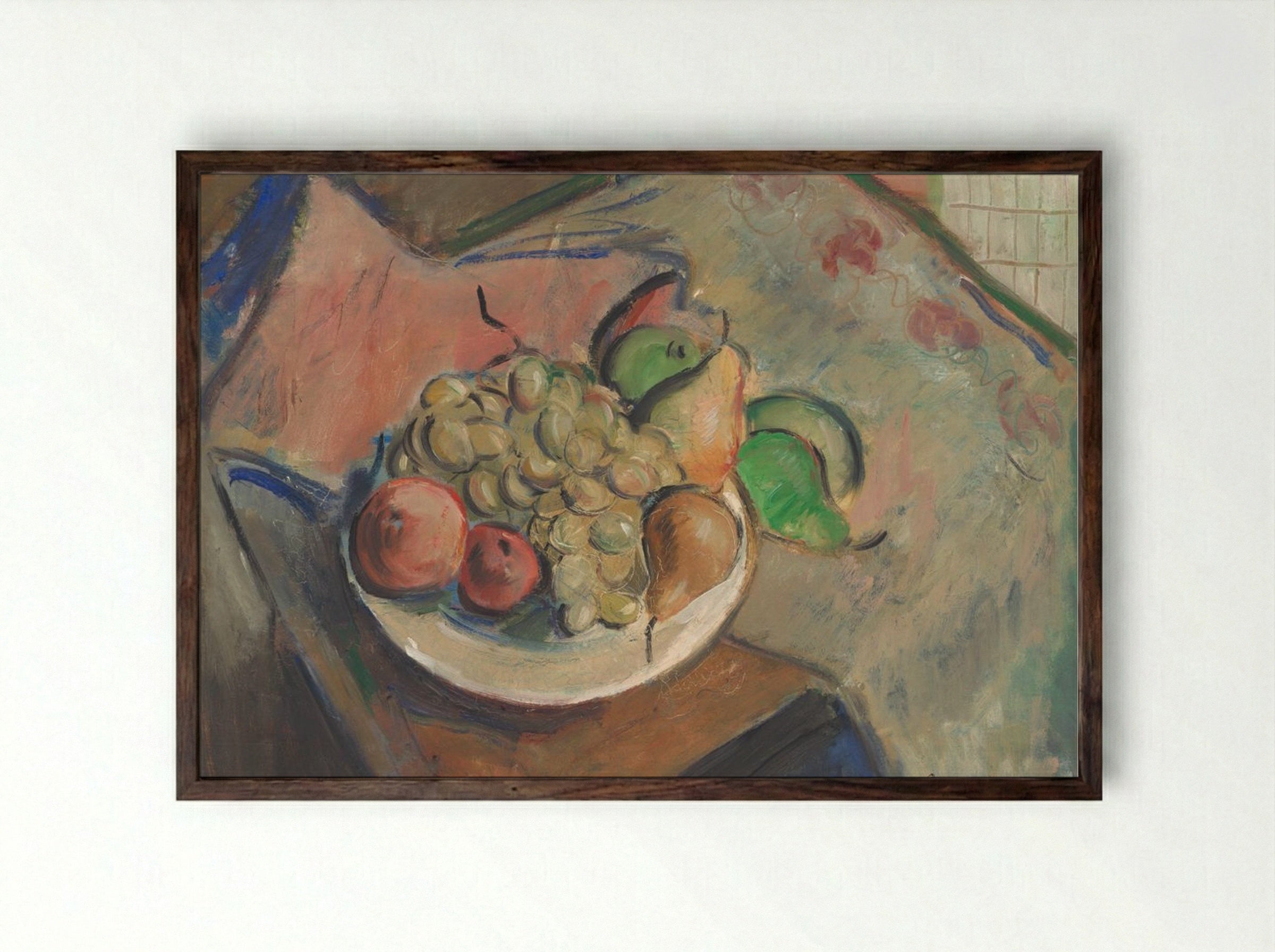 Still Life with Fruit - Cyprián Majerník - Framed Print Dark Wood