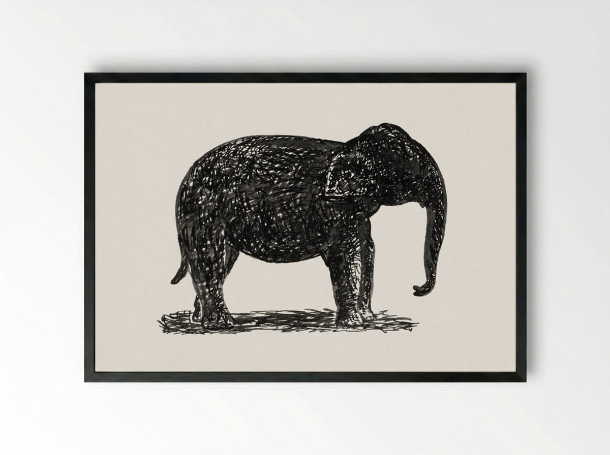 Elephant - Leo Gestel - Framed Print Black