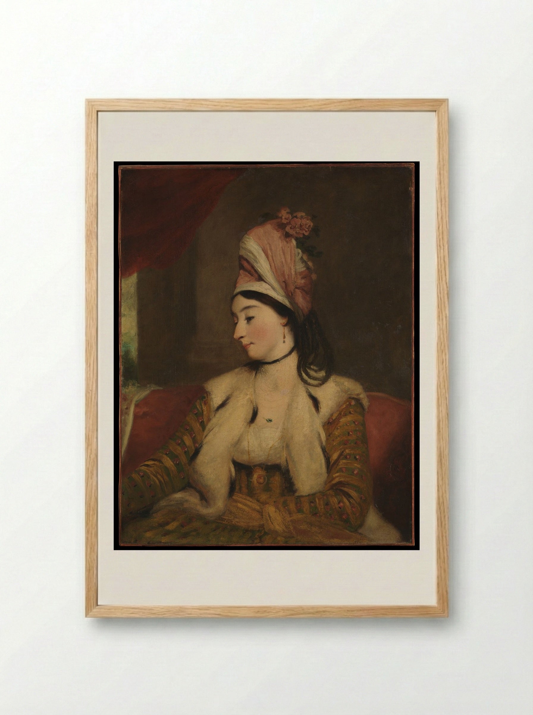 Mrs. George Baldwin (Jane Maltass, 1763–1839) - Sir Joshua Reynolds - Framed Print Wood