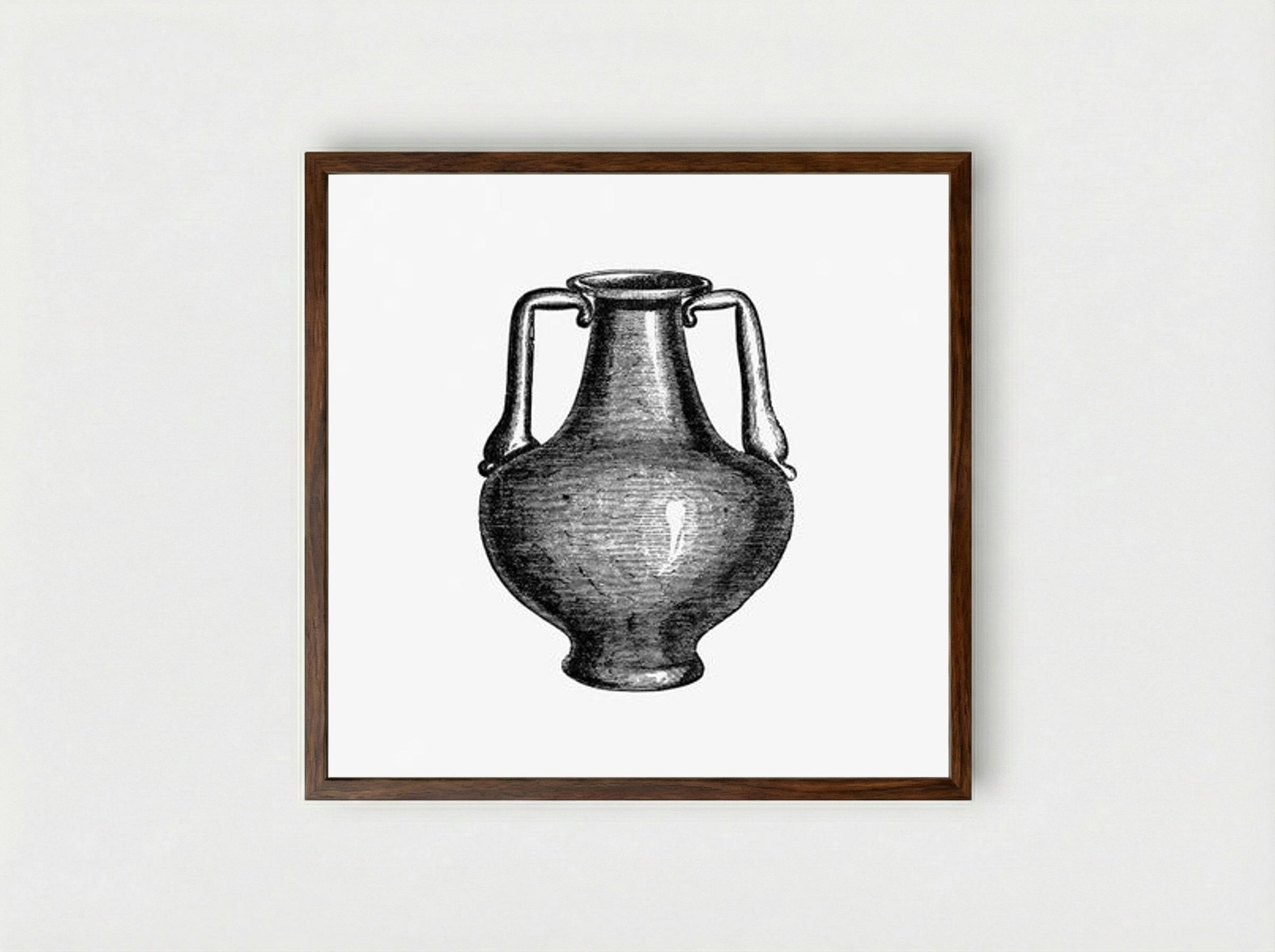 Classical Amphora - Fine Art Print - Framed Print Dark Wood