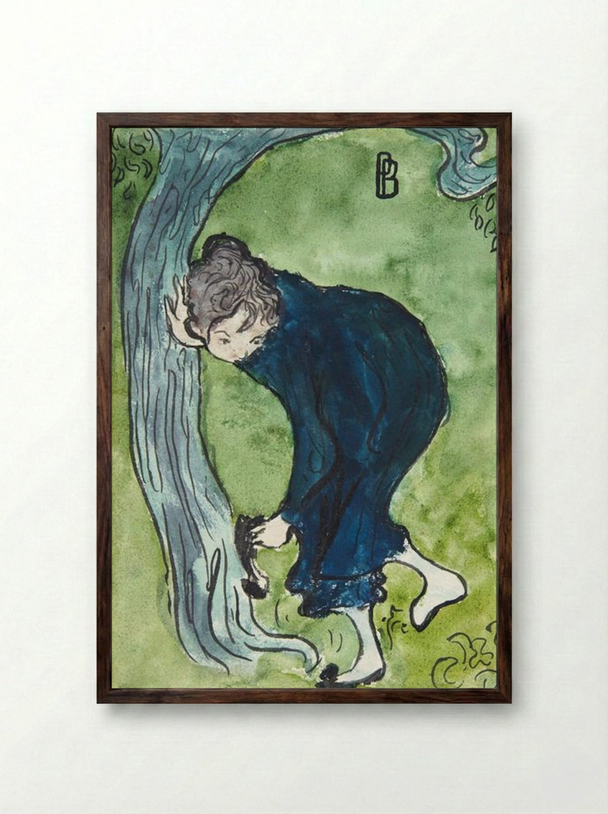 The False Step - Pierre Bonnard - Framed Print Dark Wood