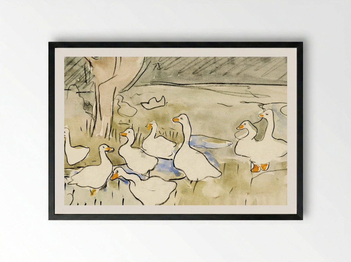 Ducks - Theo van Hoytema - Framed Print Black