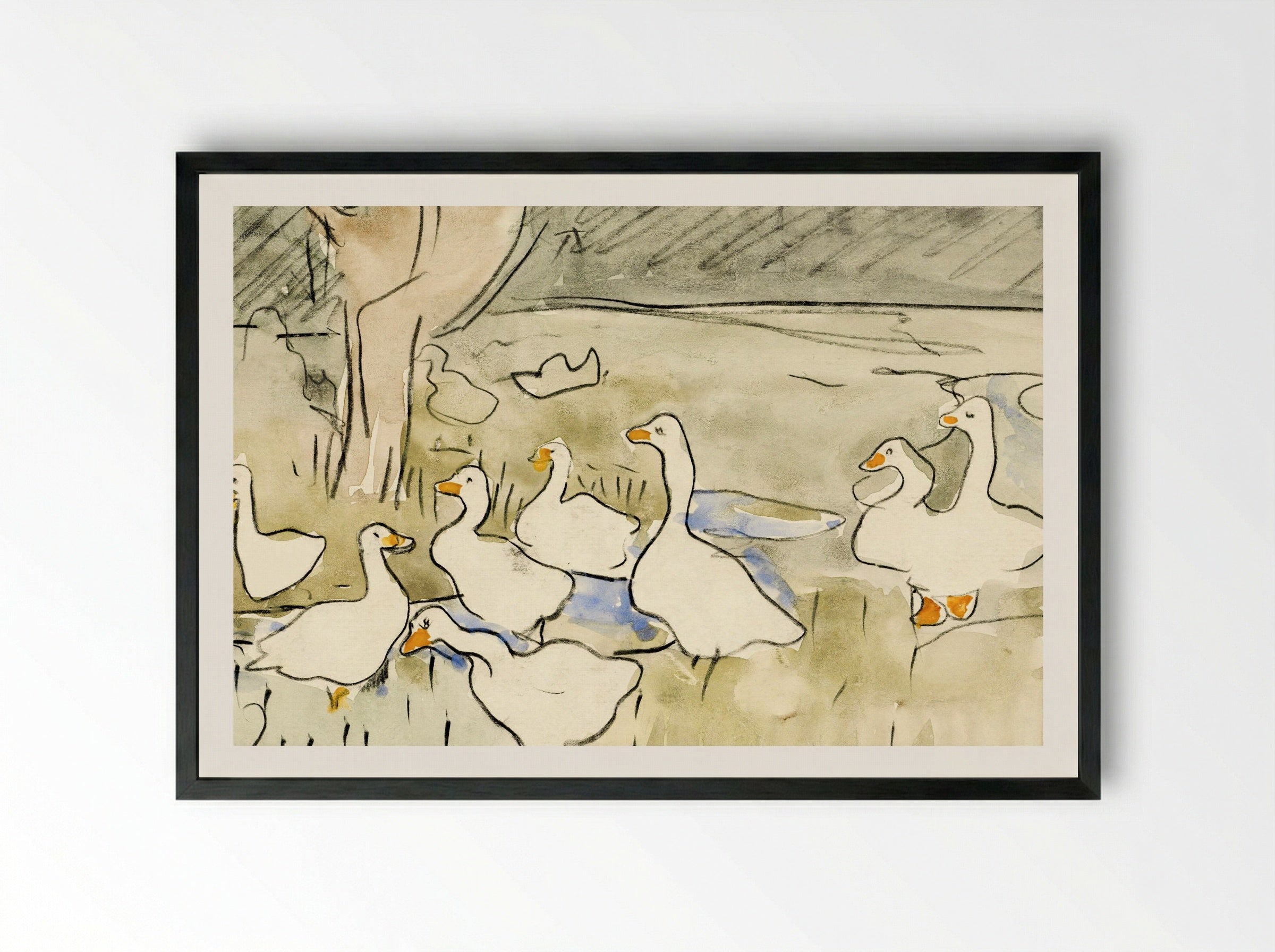 Ducks - Theo van Hoytema - Framed Print Black