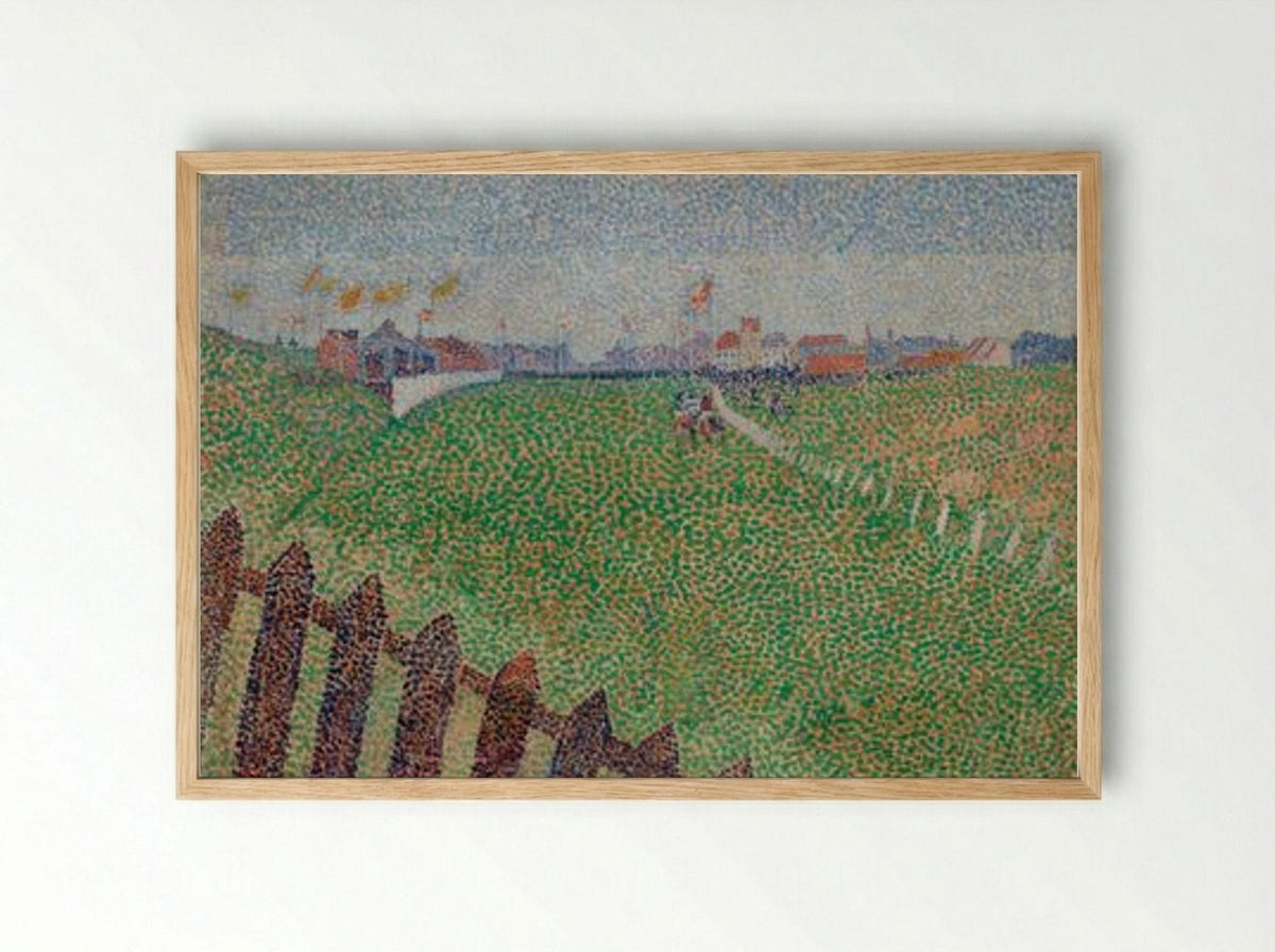 The Wellington Racecourse in Drizzle, Ostende - Alfred William Finch - Framed Print Wood
