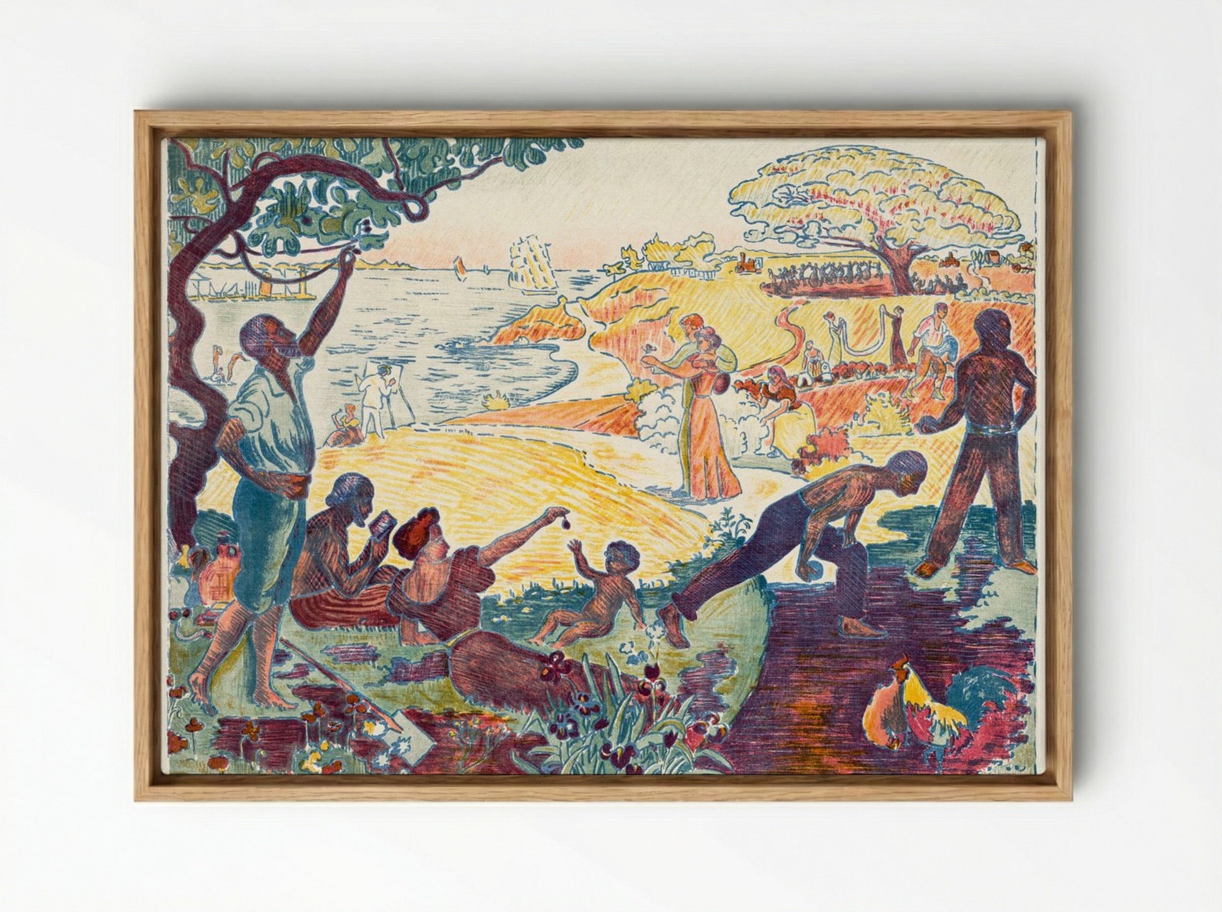 Harmonious Times - Paul Signac - Framed Canvas Wood
