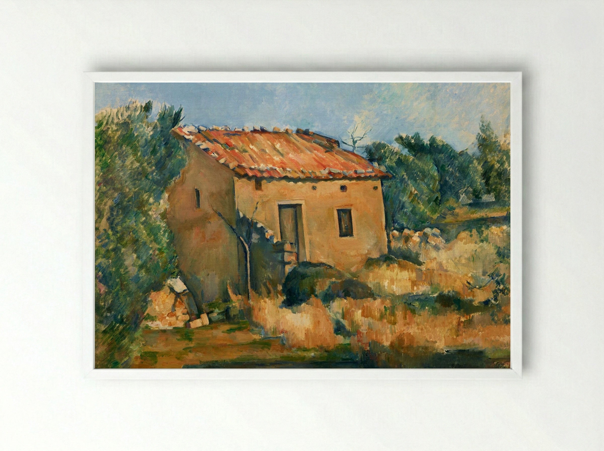 Abandoned House near Aix-en-Provence - Paul Cézanne - Framed Print White