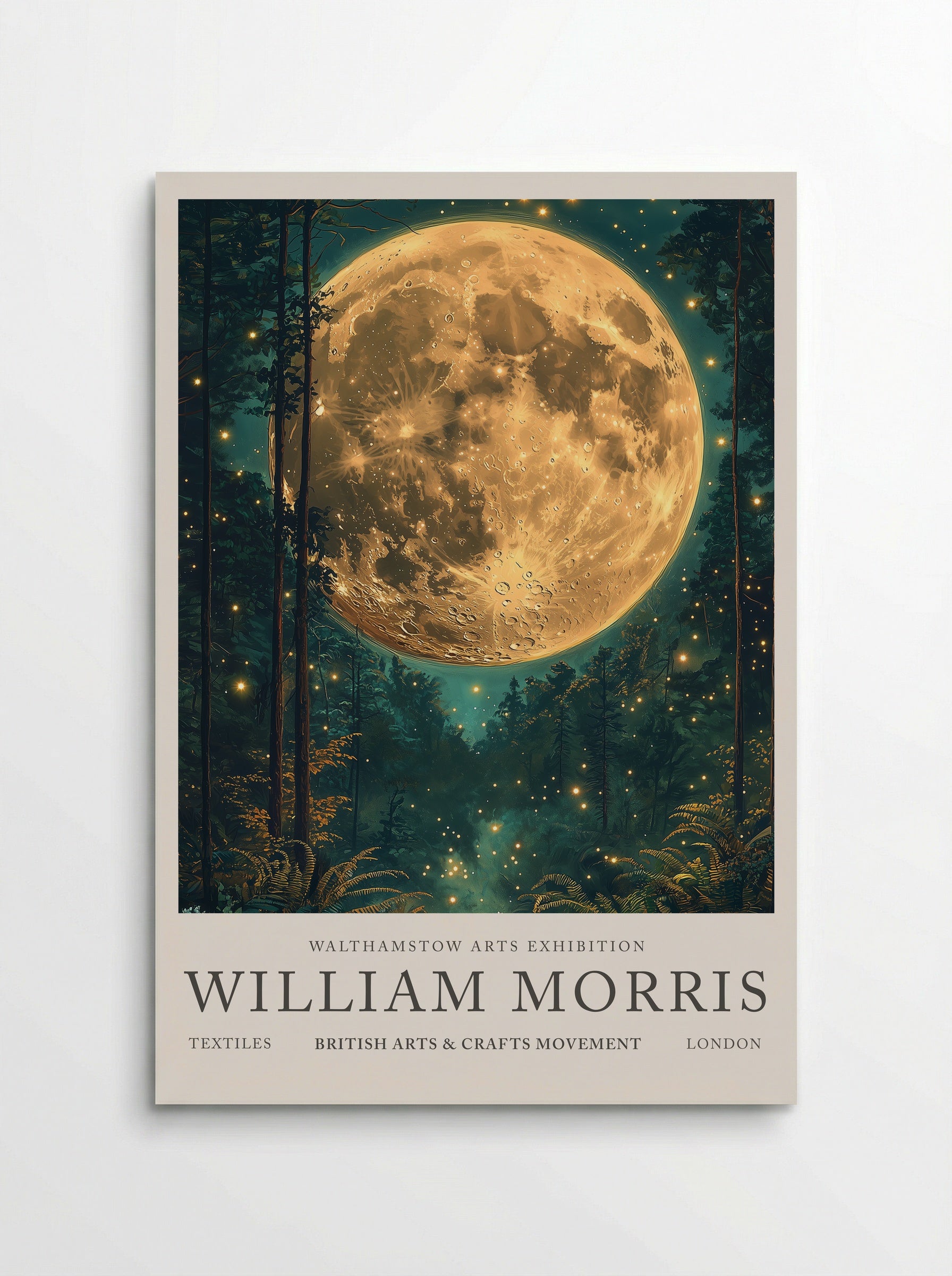 Moonlit Forest - William Morris - Poster