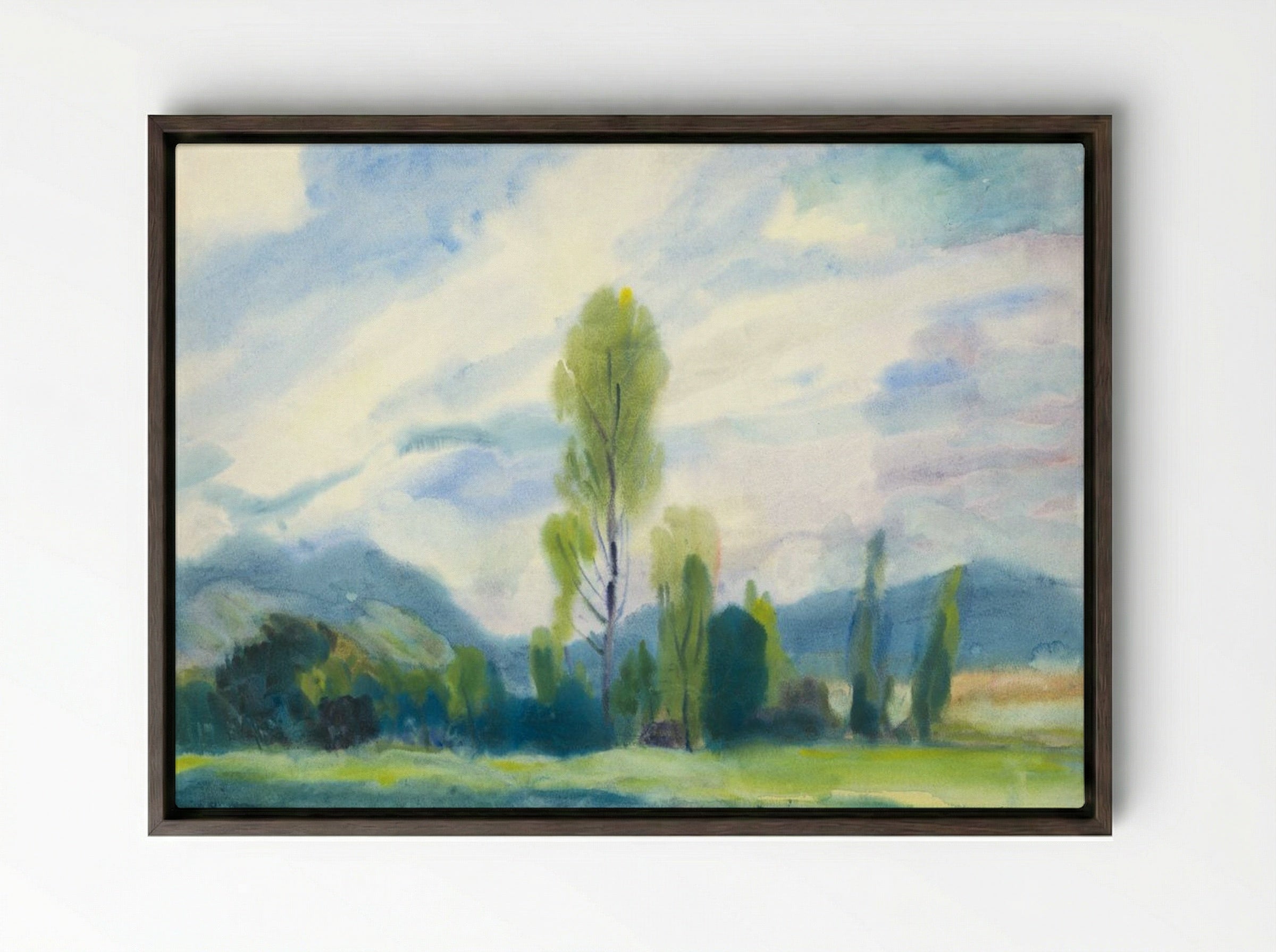 Landscape below the Low Tatras - Zolo Palugyay - Framed Canvas Dark Wood