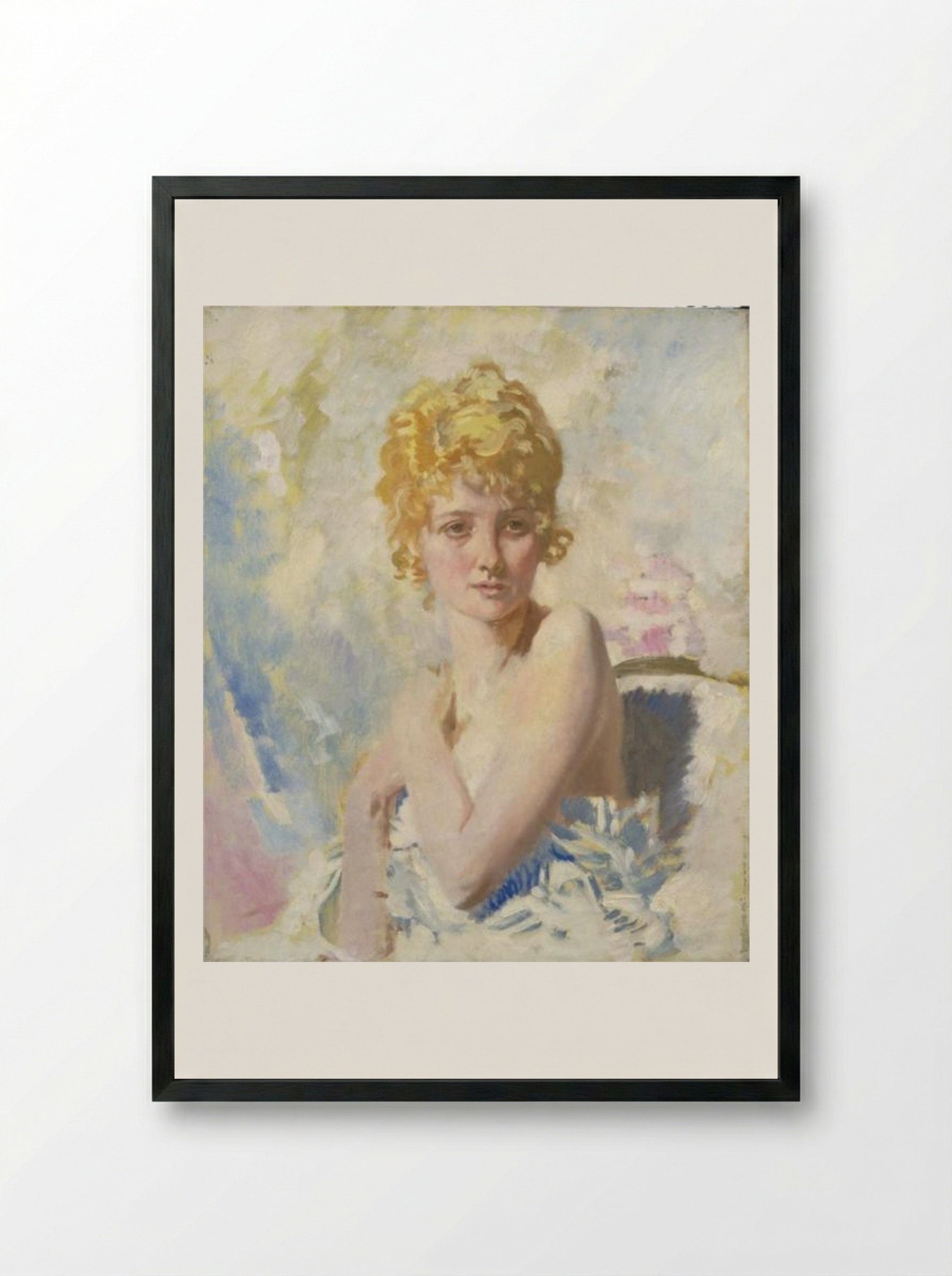 The Refugee (Yvonne Aubicq) - William Orpen - Framed Print Black