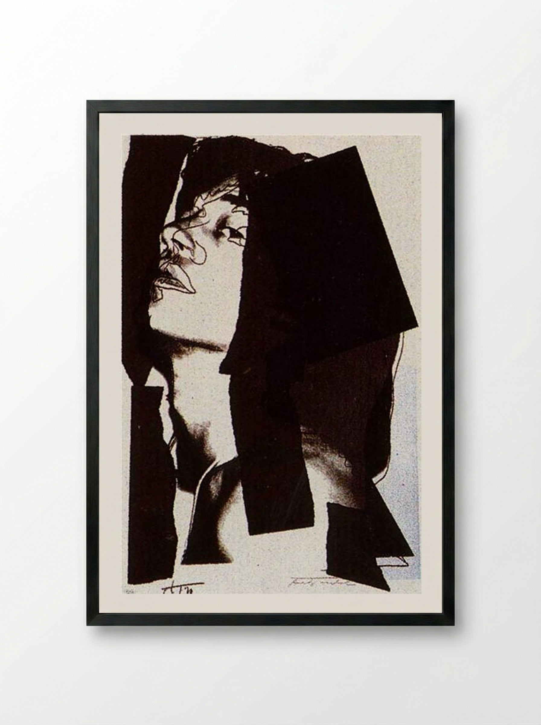 Mick Jagger - Andy Warhol - Framed Print Black