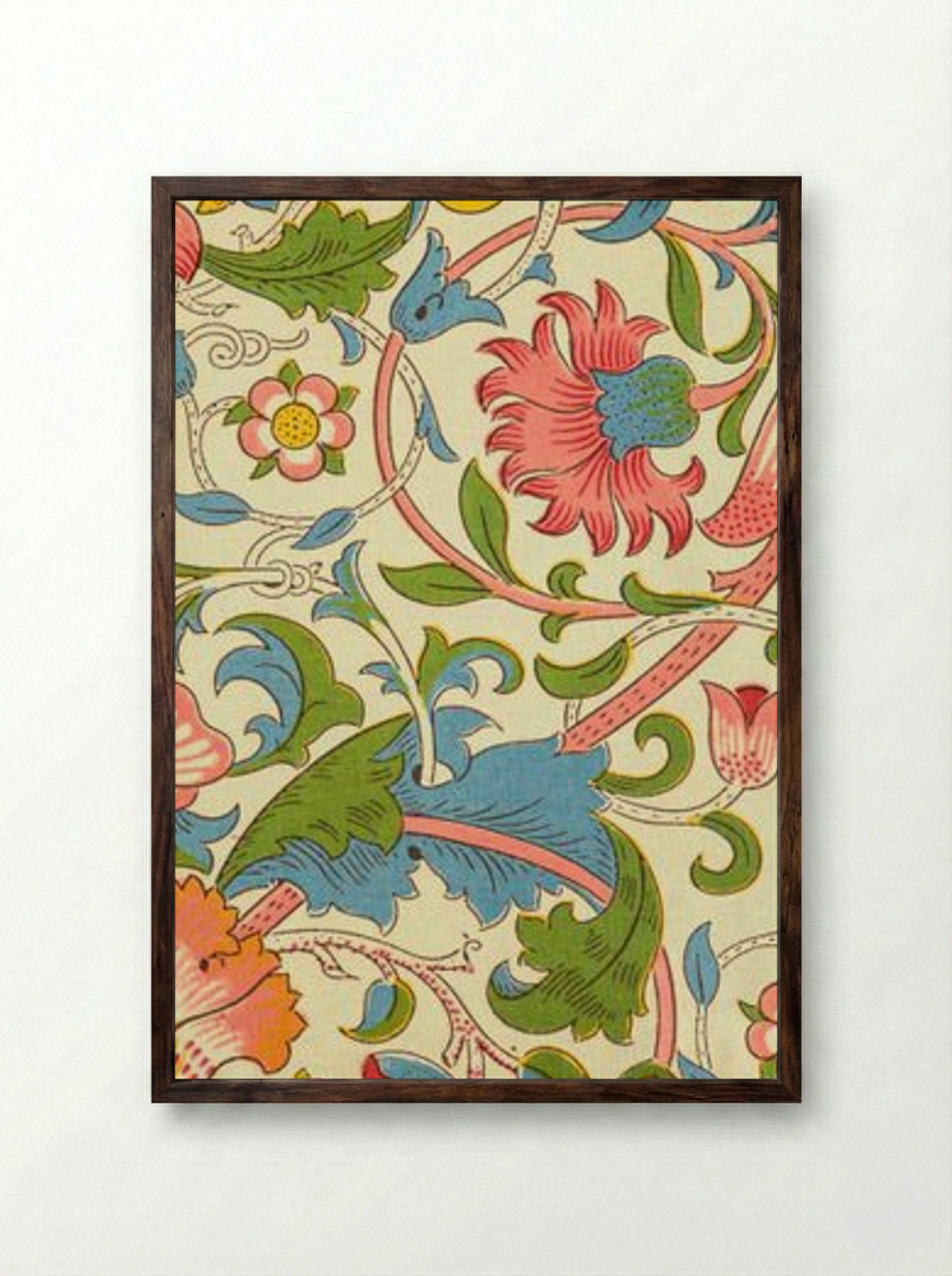 Lodden - William Morris - Framed Print Dark Wood