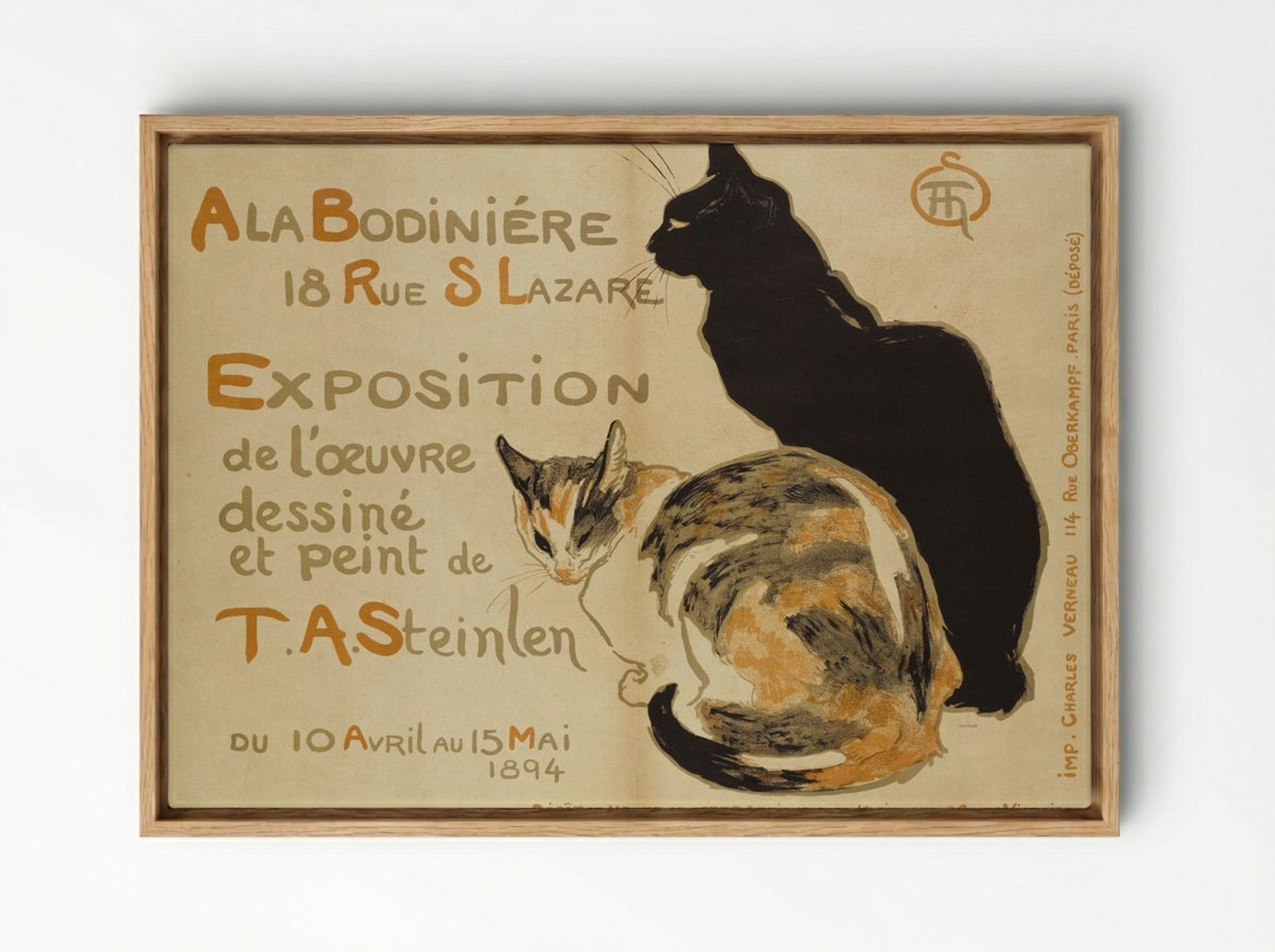 A la Bodinière, 18 Rue S. Lazare - Théophile Alexandre Steinlen - Framed Canvas Wood