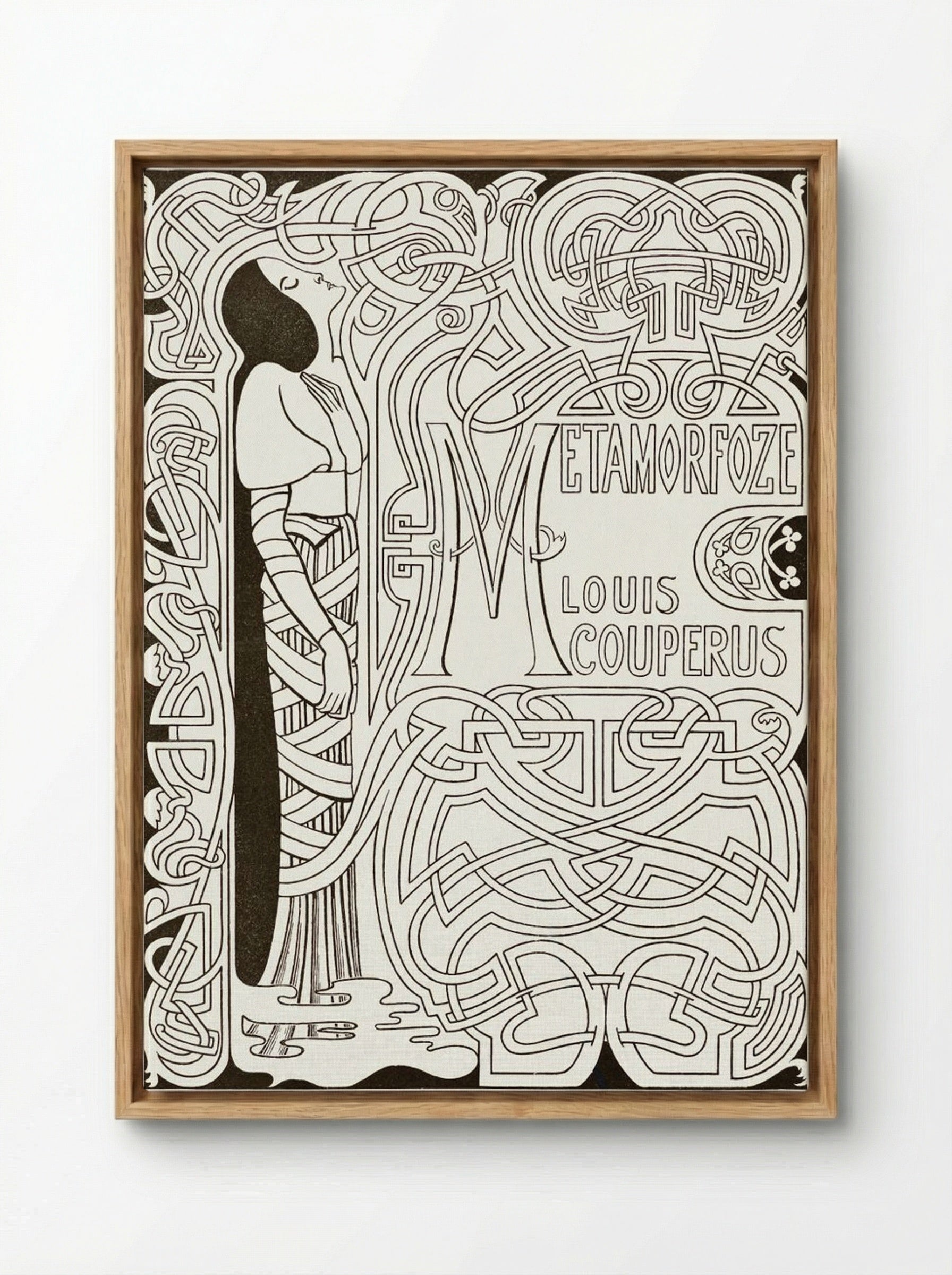 Book Binding Design for 'Metamorfoze' by Louis Couperus - Jan Toorop - Framed Canvas Wood