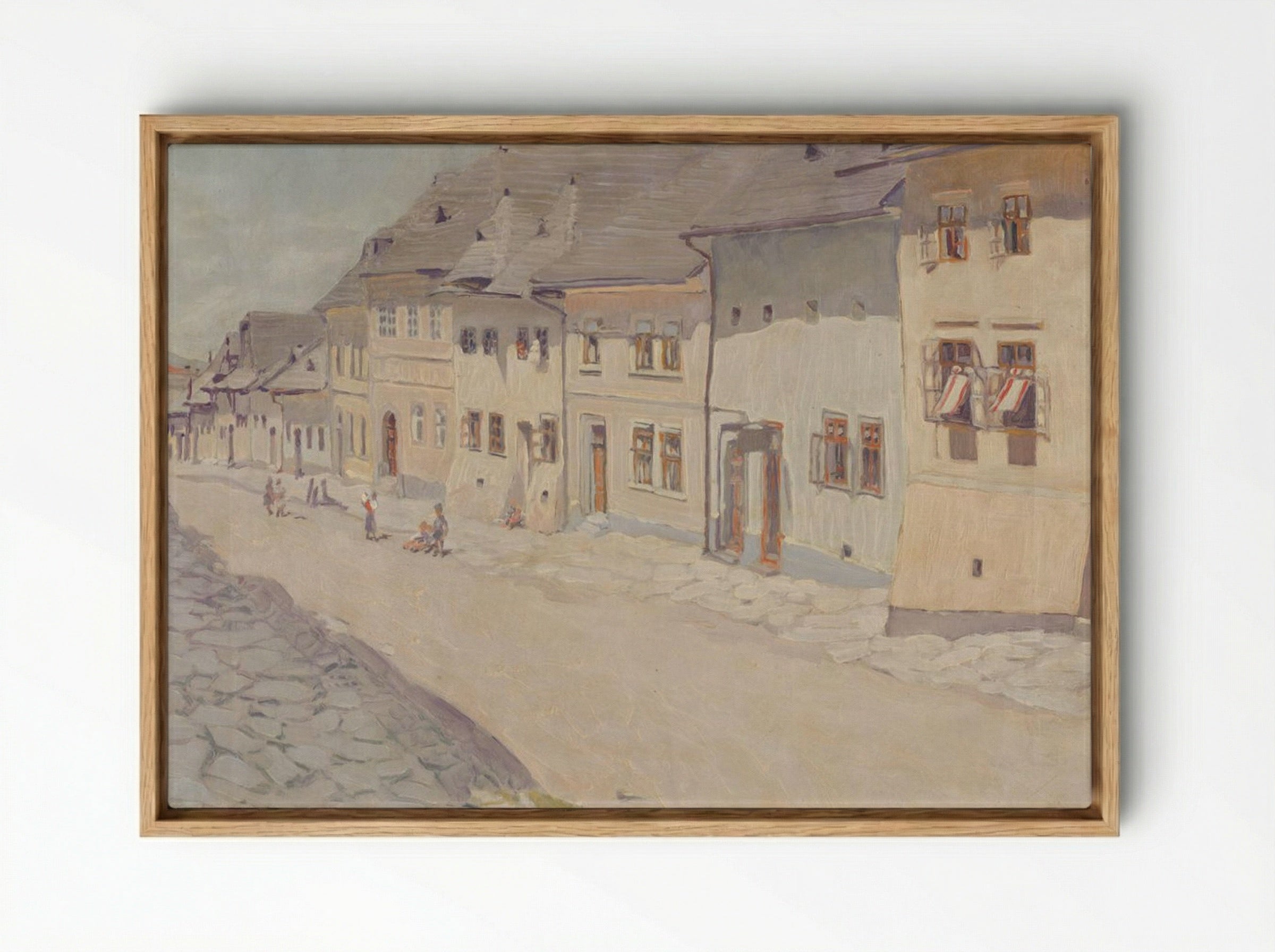 Street in Liptovský Svätý Mikuláš - Konštantín Bauer - Framed Canvas Wood