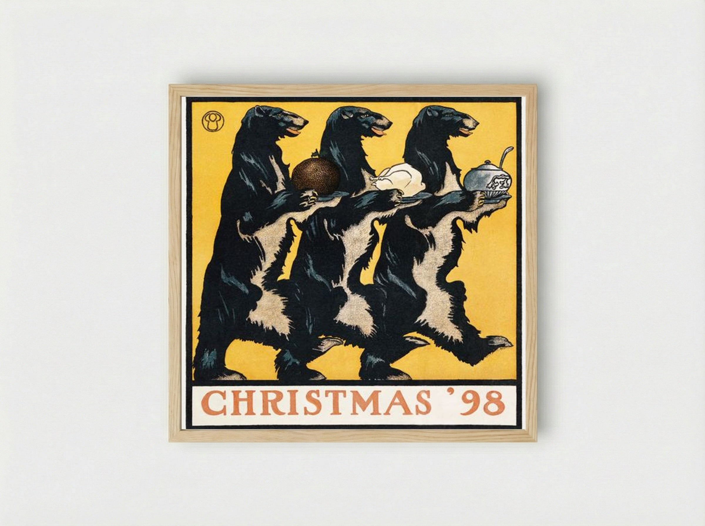 Vintage Christmas '98 - Edward Penfield - Framed Print Wood