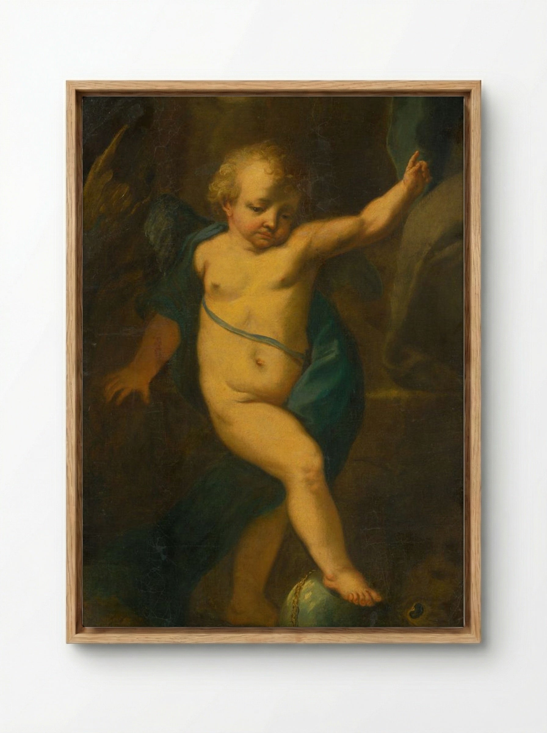 Allegorical Figure of an Angel - Fine Art Print - Framed Canvas Wood