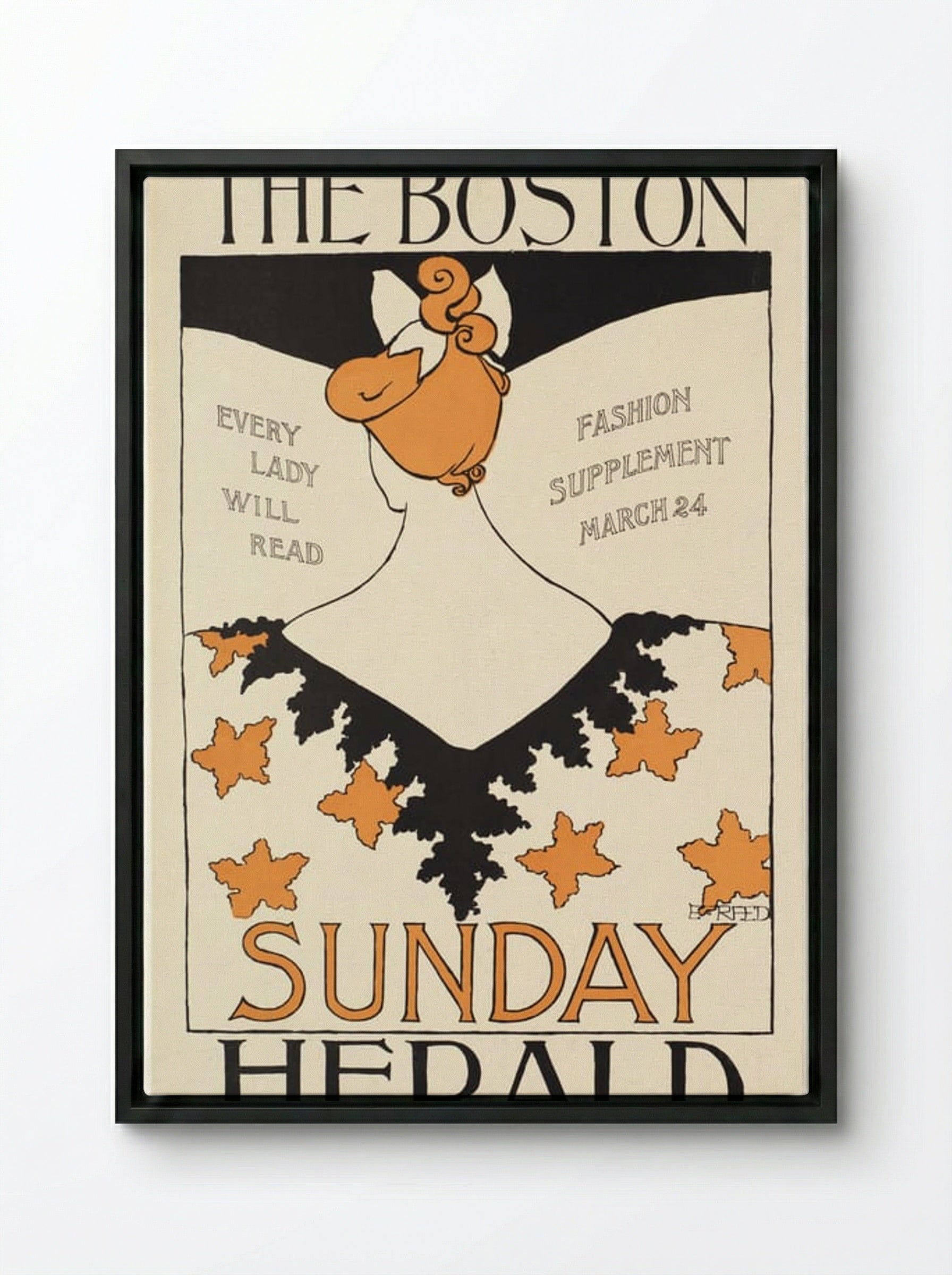 The Boston Sunday Herald, Fashion Supplement, March 24 - Ethel Reed - Framed Canvas Black