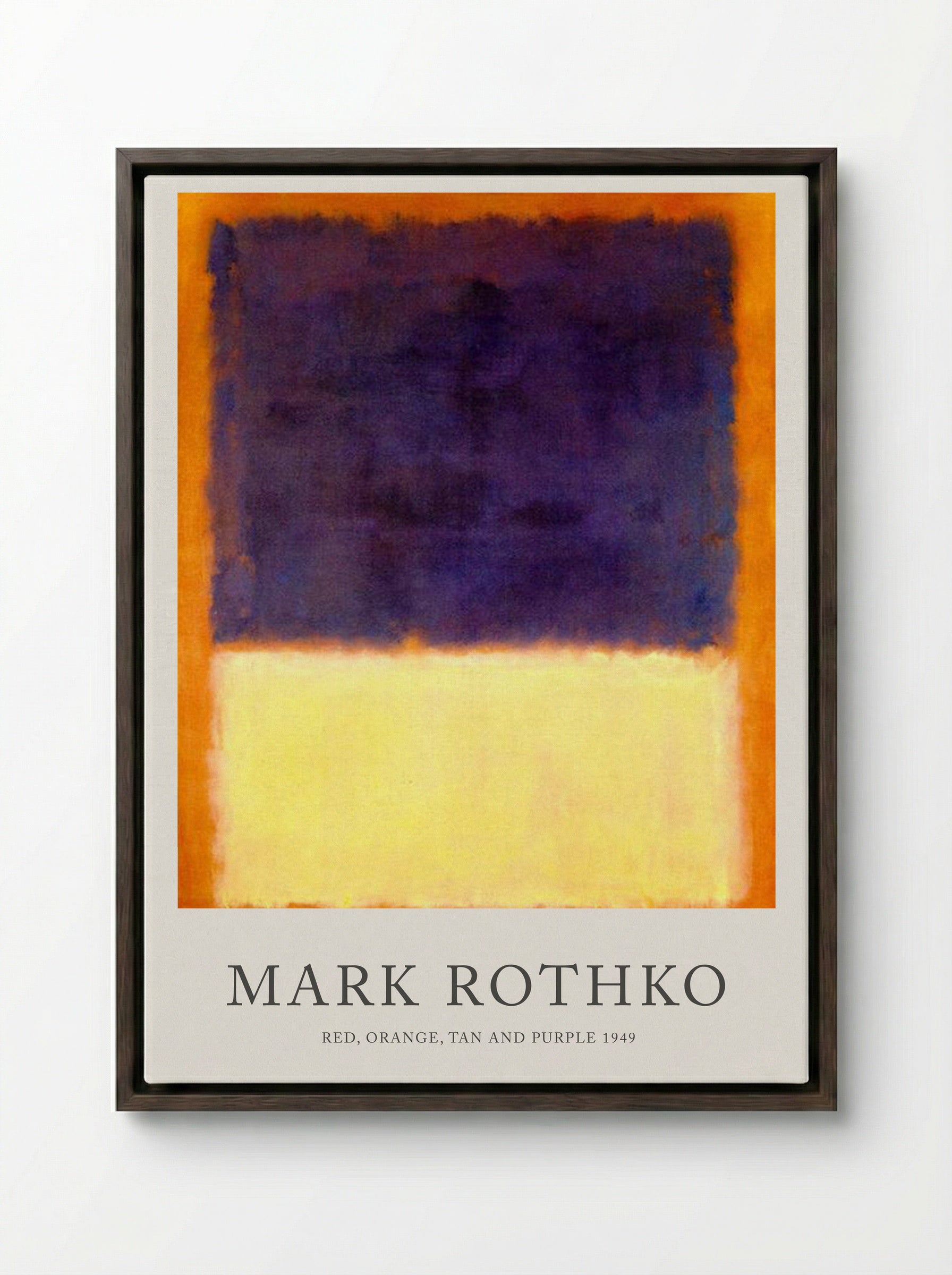 Red, Orange, Tan and Purple - Mark Rothko - Framed Canvas Dark Wood