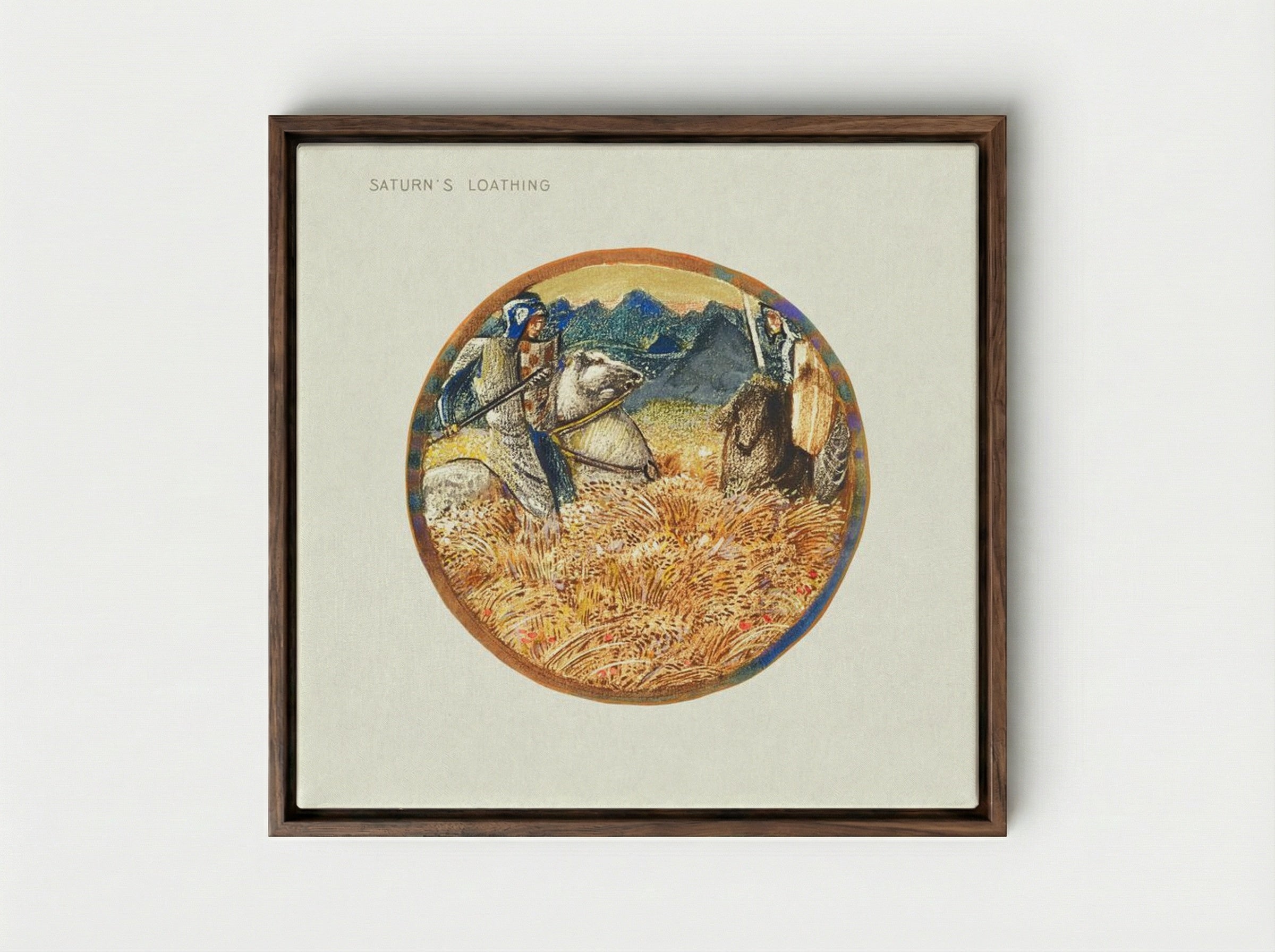 Saturn's Loathing, from The Flower Book - Edward Burne-Jones - Framed Canvas Dark Wood