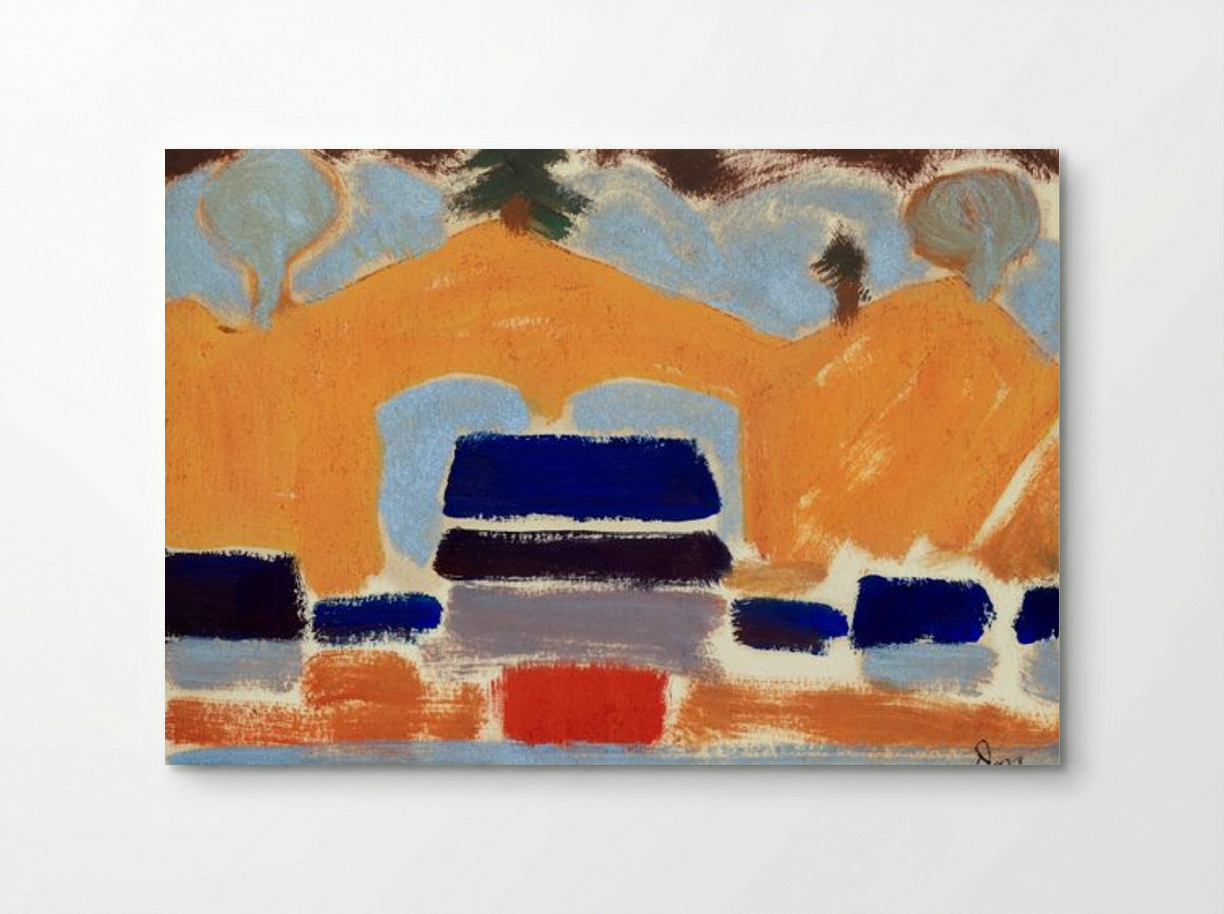 Abstract Landscape with Orange Hills - Fine Art Print - Poster