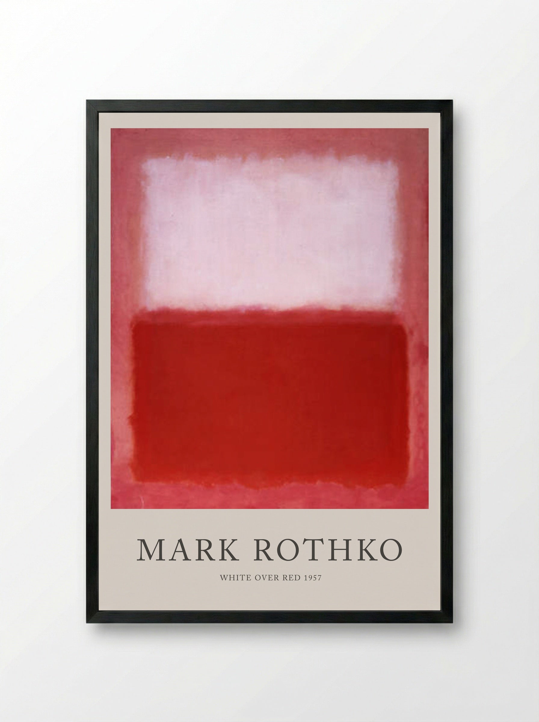 White Over Red - Mark Rothko - Framed Print Black