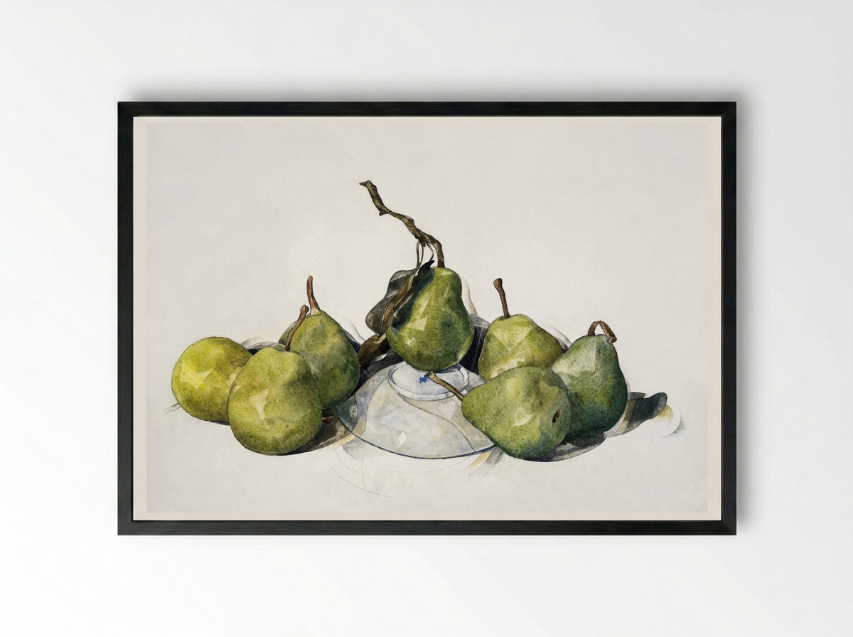 Green Pears - Charles Demuth - Framed Print Black